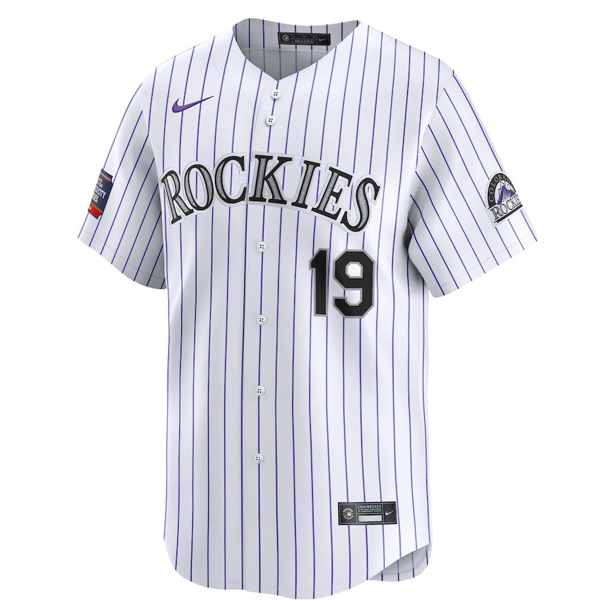 Alternative view of Charlie Blackmon 19 Colorado Rockies 2024 MLB World Tour Mexico City Series Home Limited Jersey - White