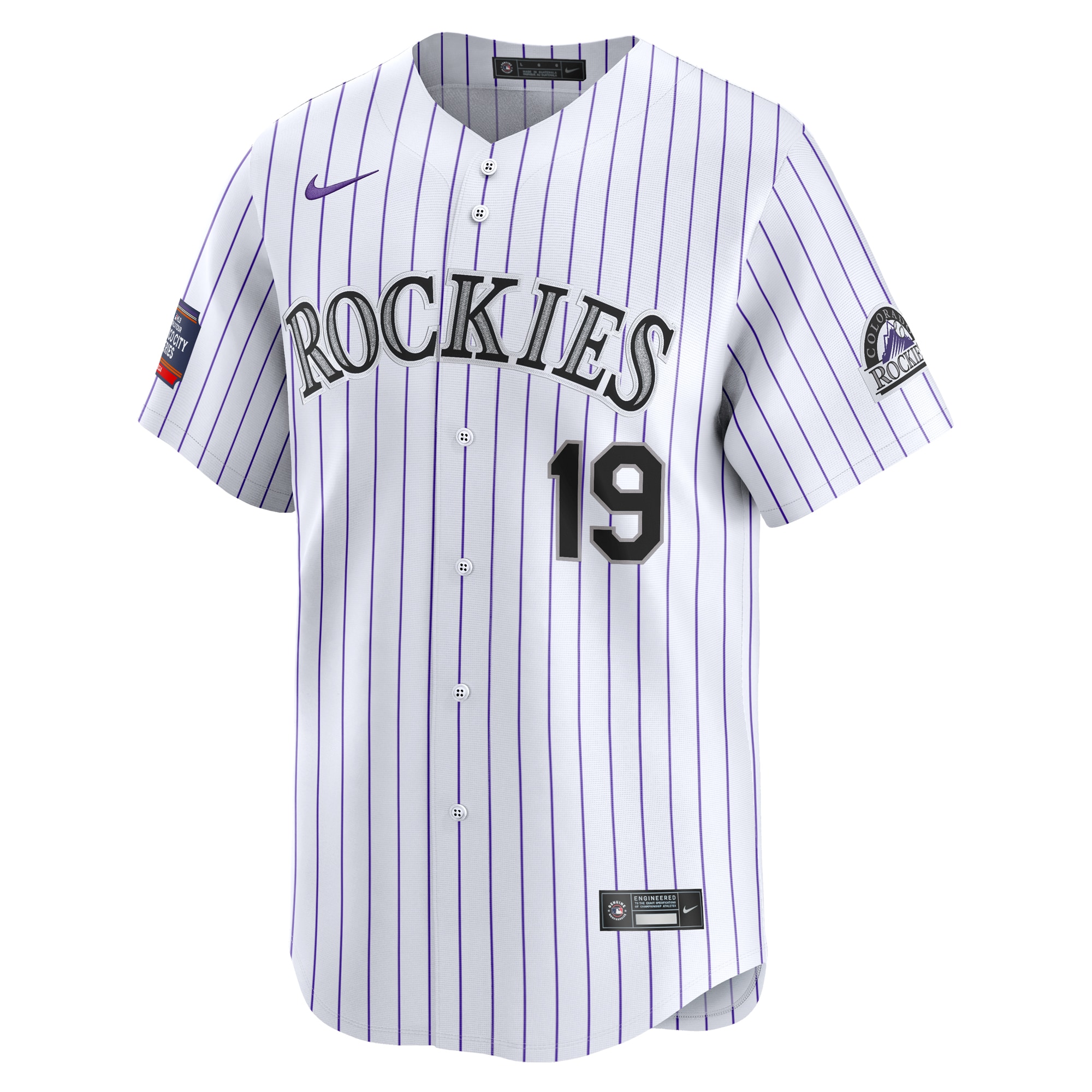 Alternative view of Charlie Blackmon Colorado Rockies 2024 Mlb World Tour Mexico City Series Home Limited Player Jersey - White