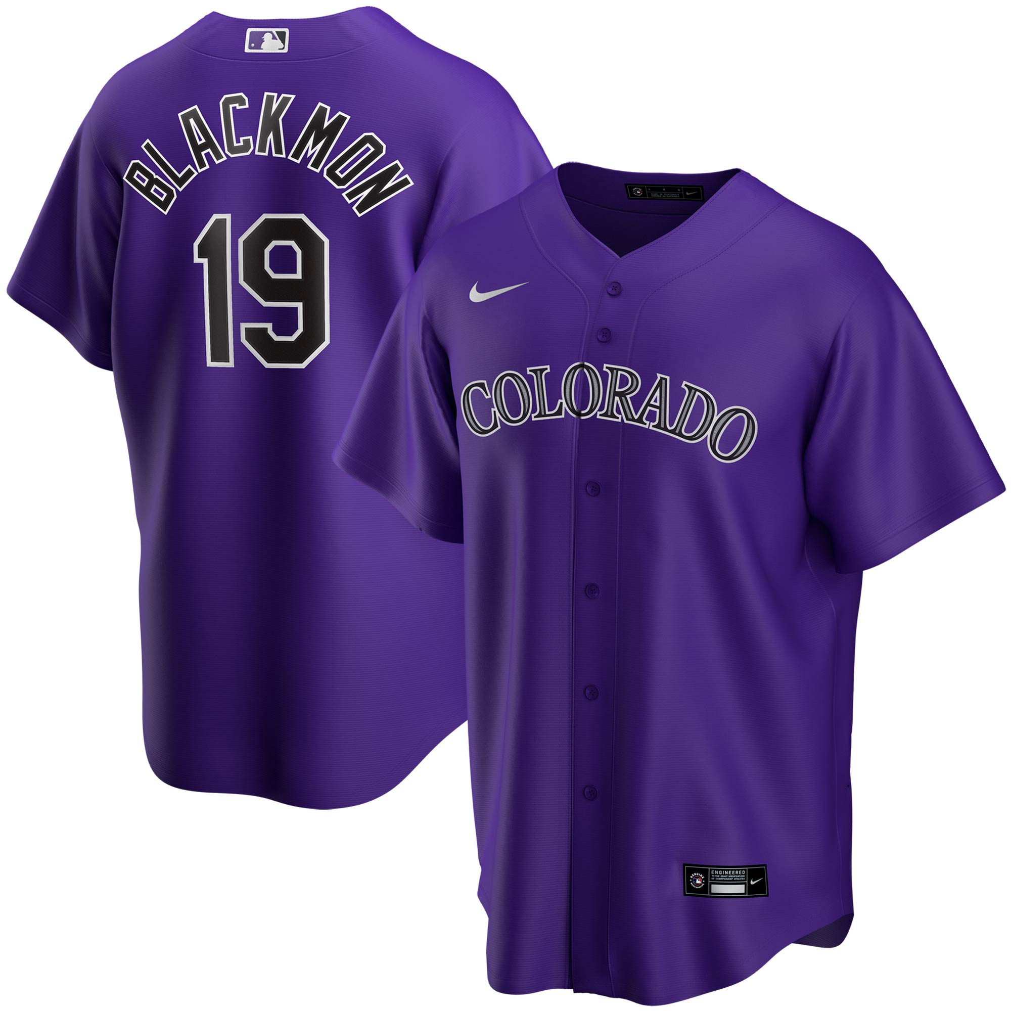 Alternative view of Charlie Blackmon Colorado Rockies Youth Alternate Replica Player Jersey - Purple