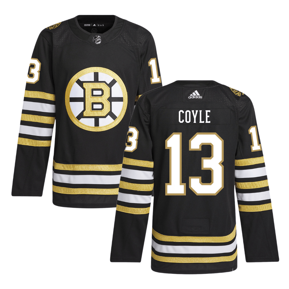 Charlie Coyle 13 Boston Bruins 100th Anniversary Primegreen Home Men Jersey - Black - JS858 