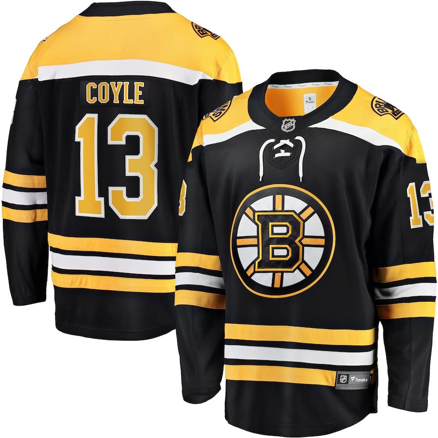 Charlie Coyle 13 Boston Bruins Home Breakaway Jersey - Men, Black - JS812 