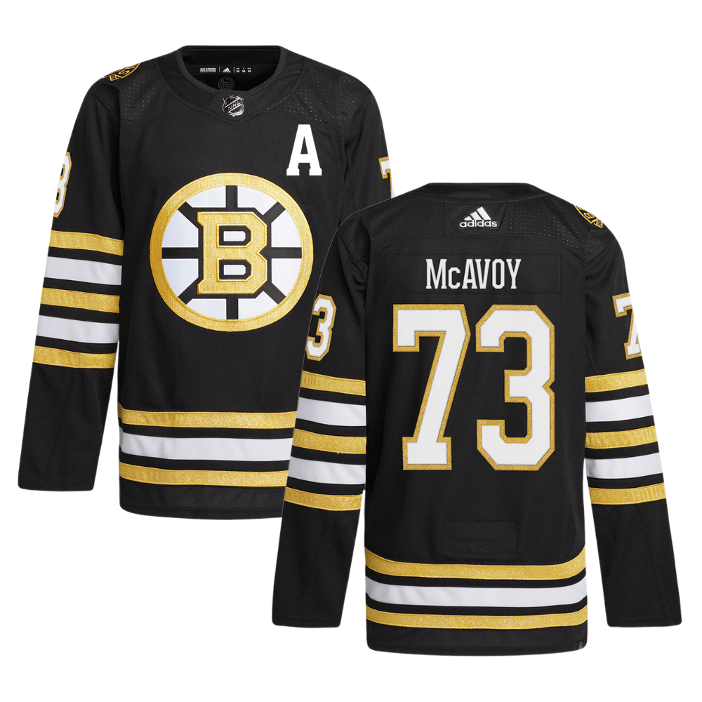 Charlie McAvoy 73 Boston Bruins 100th Anniversary Primegreen Home Men Jersey - Black - JS707 