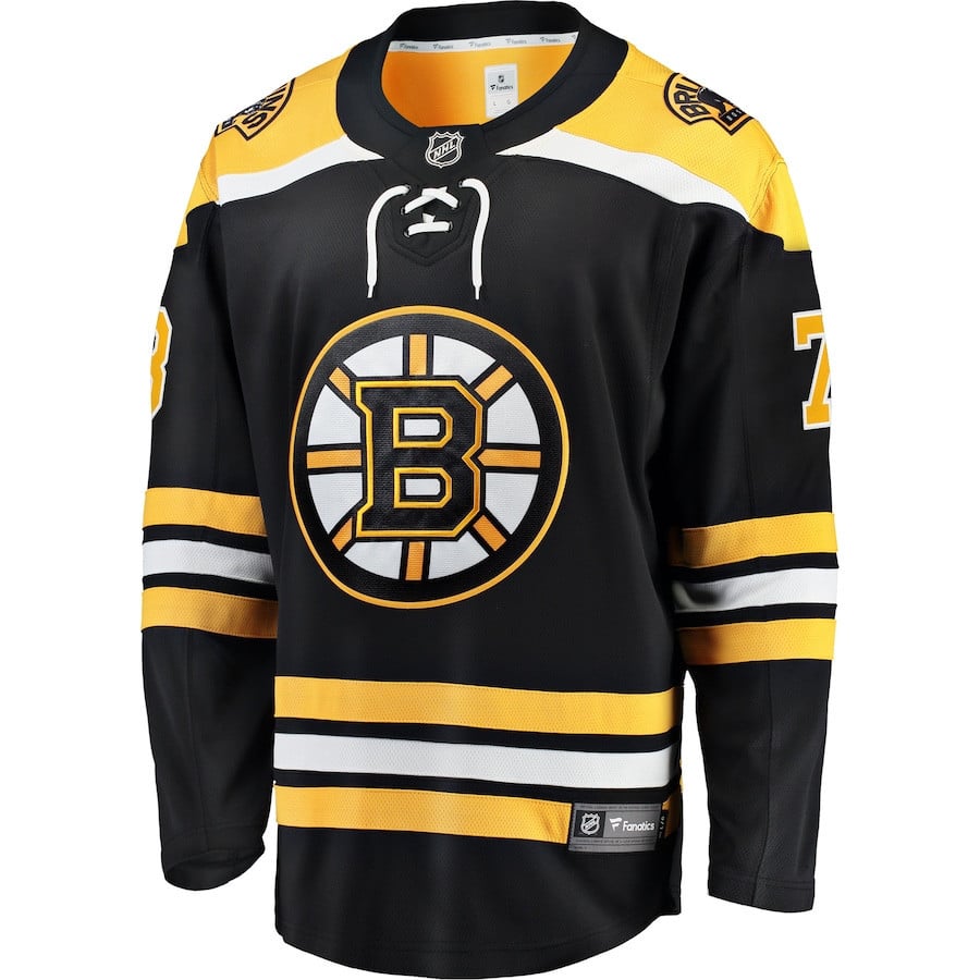 Alternative view of Charlie McAvoy 73 Boston Bruins Home Breakaway Jersey - Men, Black - JS912 