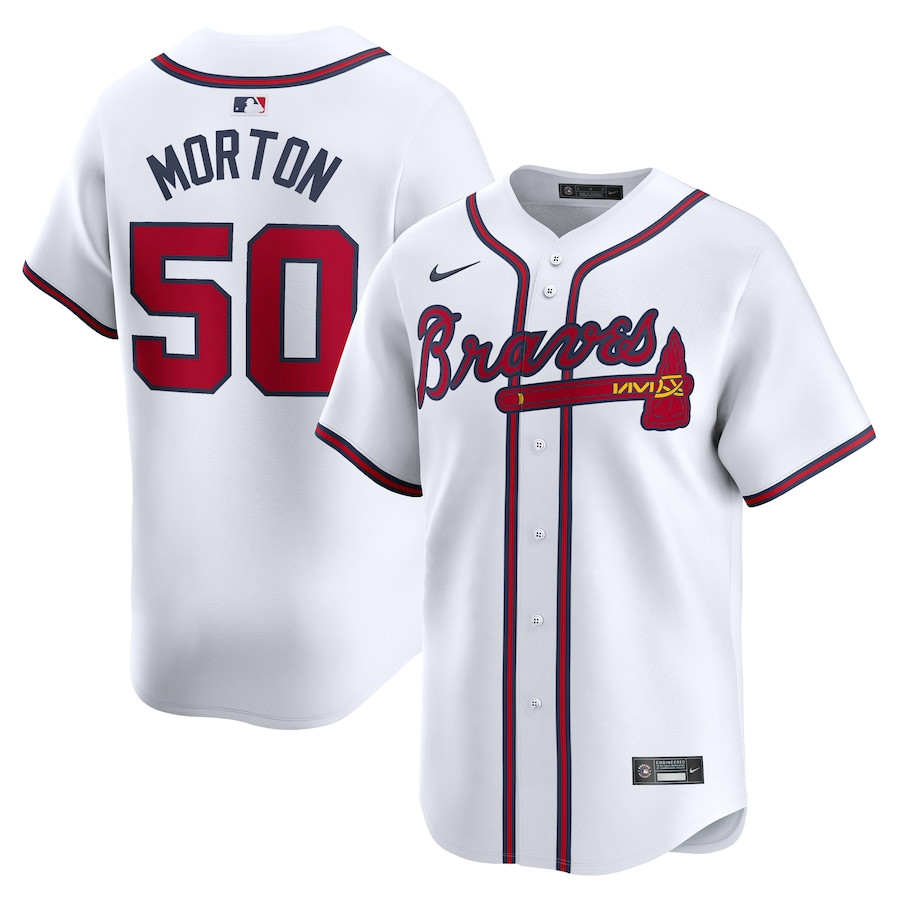 Charlie Morton 50 Atlanta Braves Home Limited Player Men Jersey - White - JS699