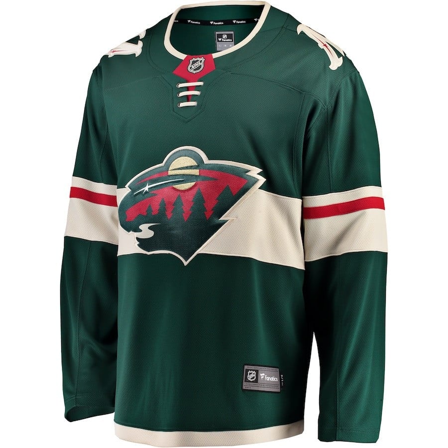 Alternative view of Charlie Stramel #41 Minnesota Wild 2023 Draft Home Men Jersey - Green - JS968 