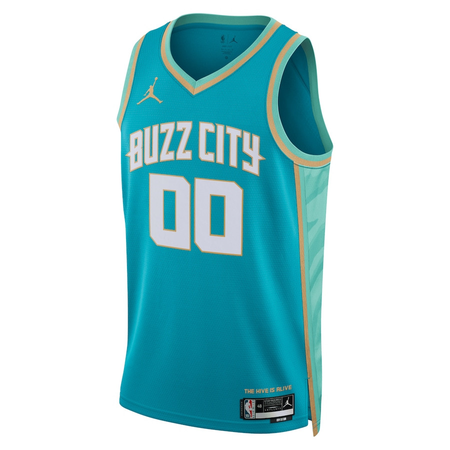 Alternative view of Charlotte Hornets 2023/24 City Edition Swingman Custom Jersey - Teal - JS833 