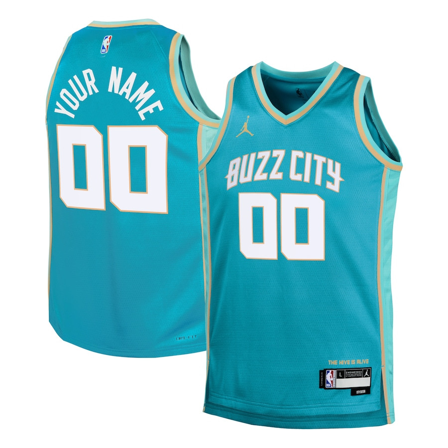 Charlotte Hornets 2023/24 City Edition Swingman Custom YOUTH Jersey - Teal - JS476 