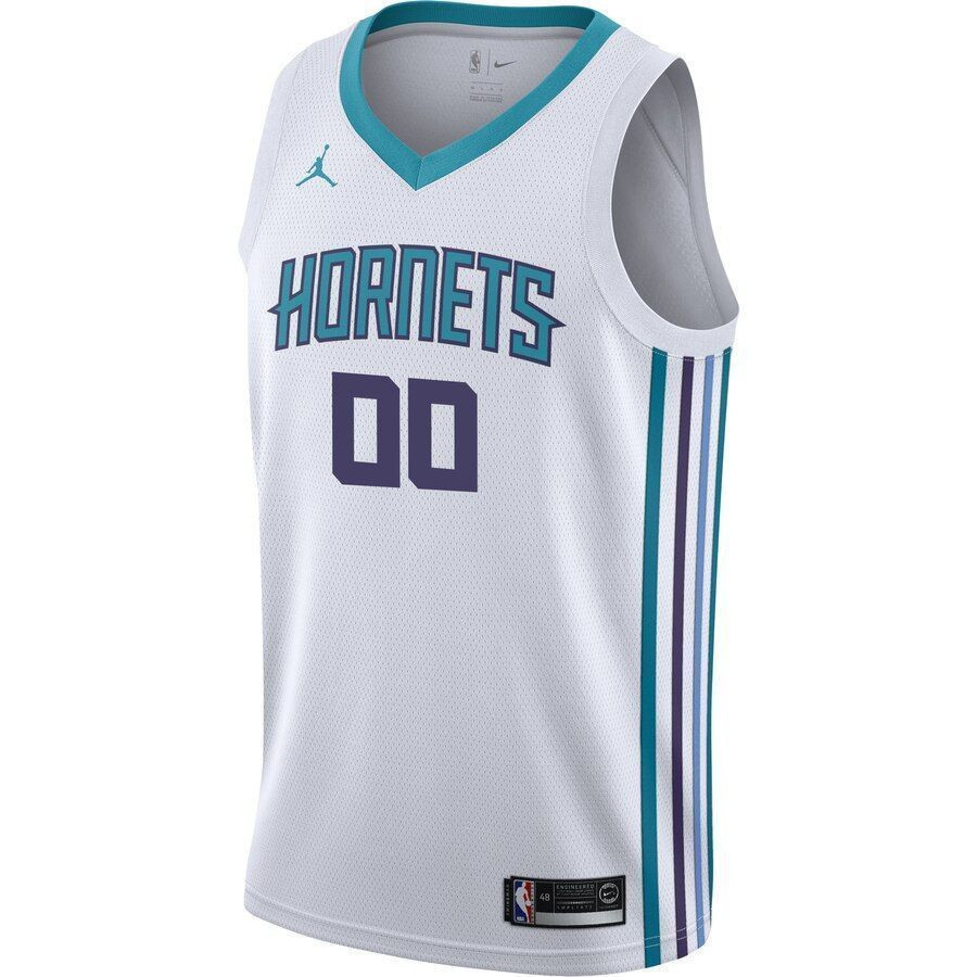 Alternative view of Charlotte Hornets Custom Swingman Jersey White - Association Edition - JS855 