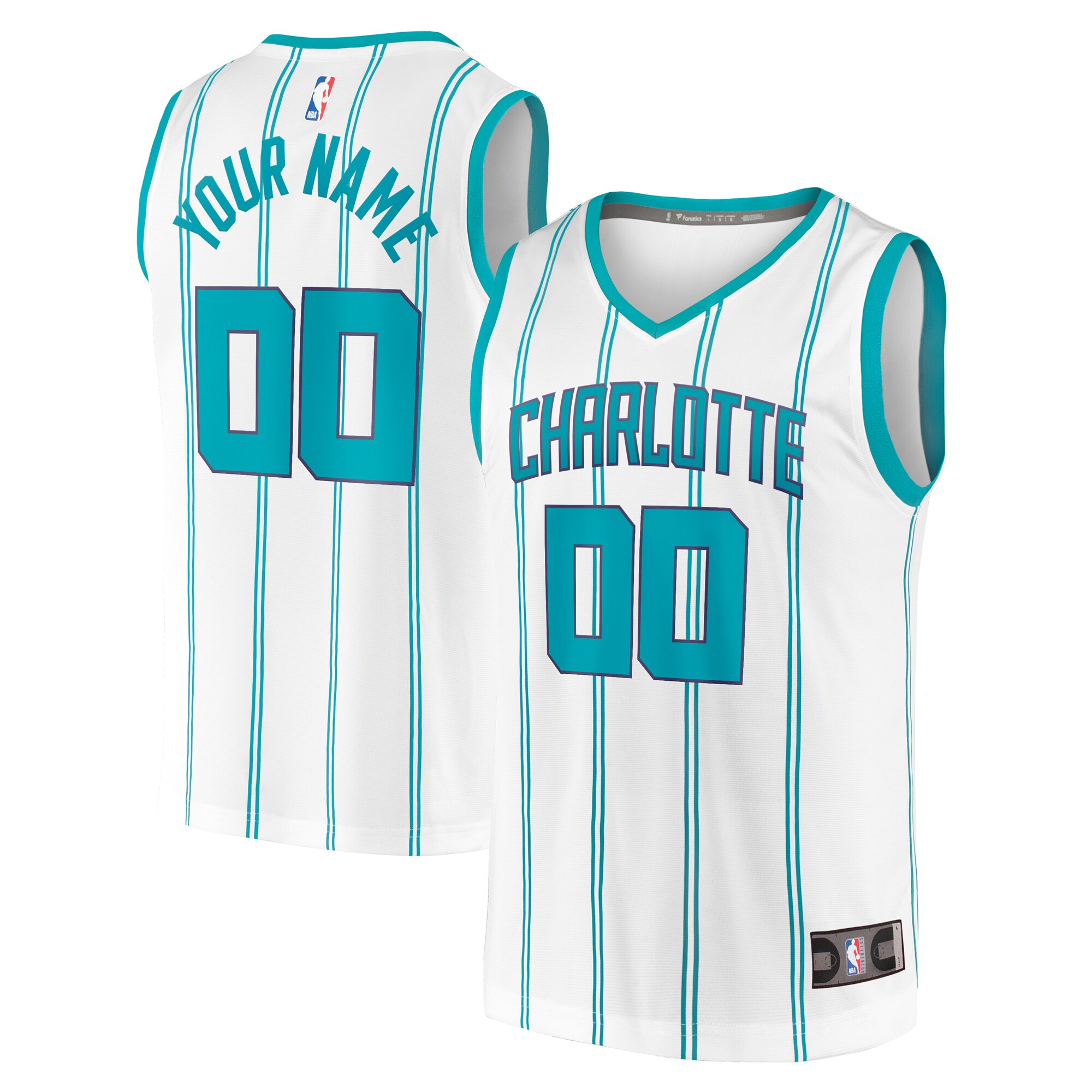 Charlotte Hornets Fanatics Fast Break Custom Replica Jersey - Association Edition - White