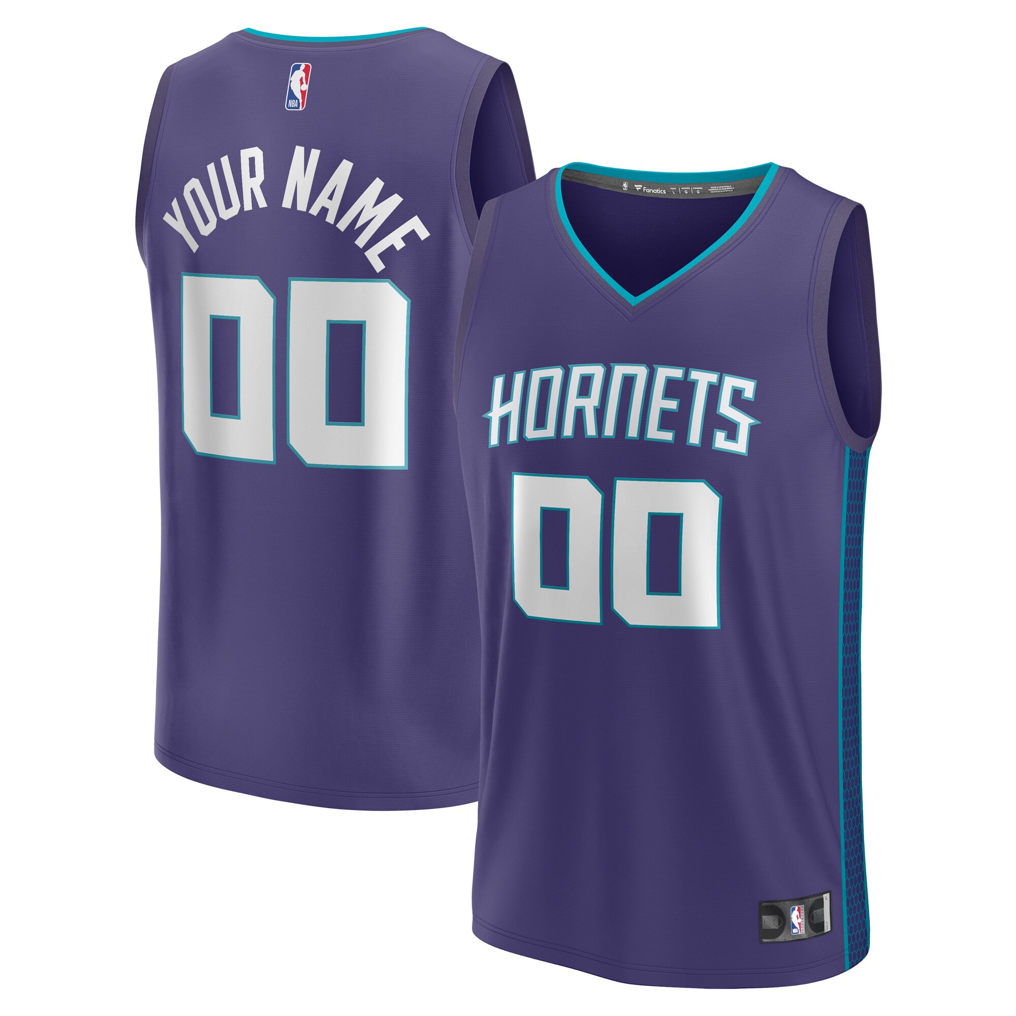 Charlotte Hornets Fanatics Youth Fast Break Replica Custom Jersey - Statement Edition - Purple