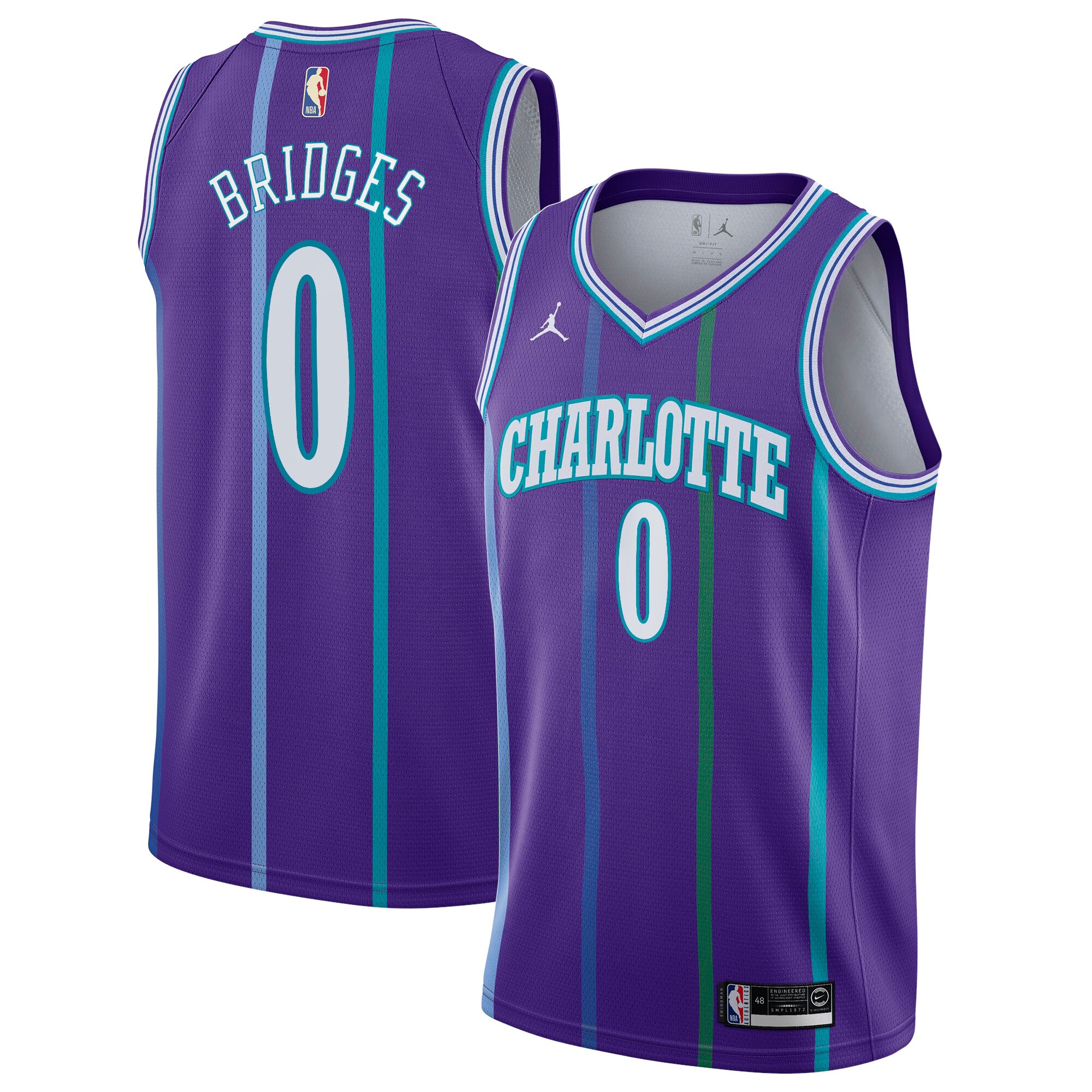 Charlotte Hornets Hardwood Classics Swingman Jersey - Miles Bridges - Youth