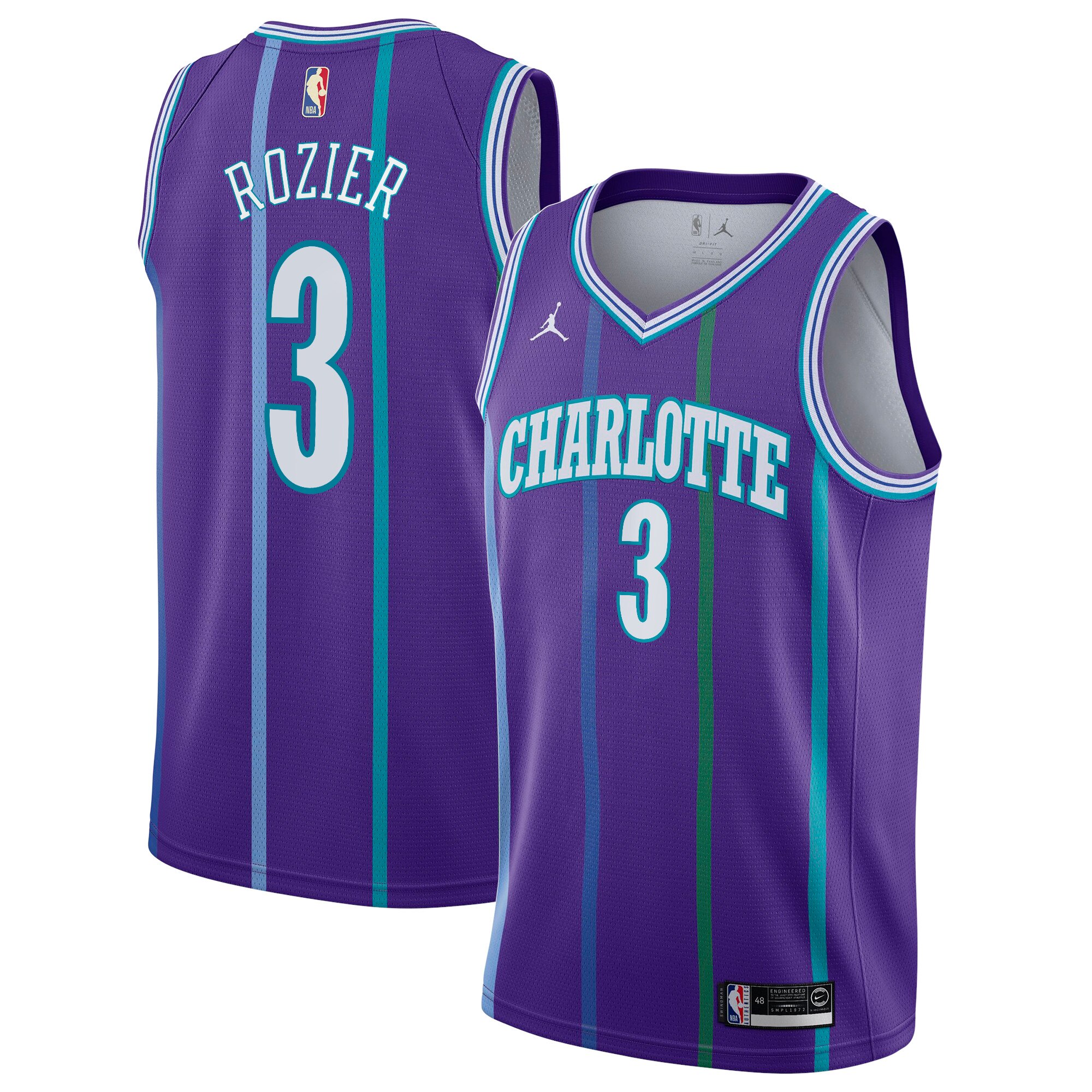 Charlotte Hornets Hardwood Classics Swingman Jersey - Terry Rozier - Youth