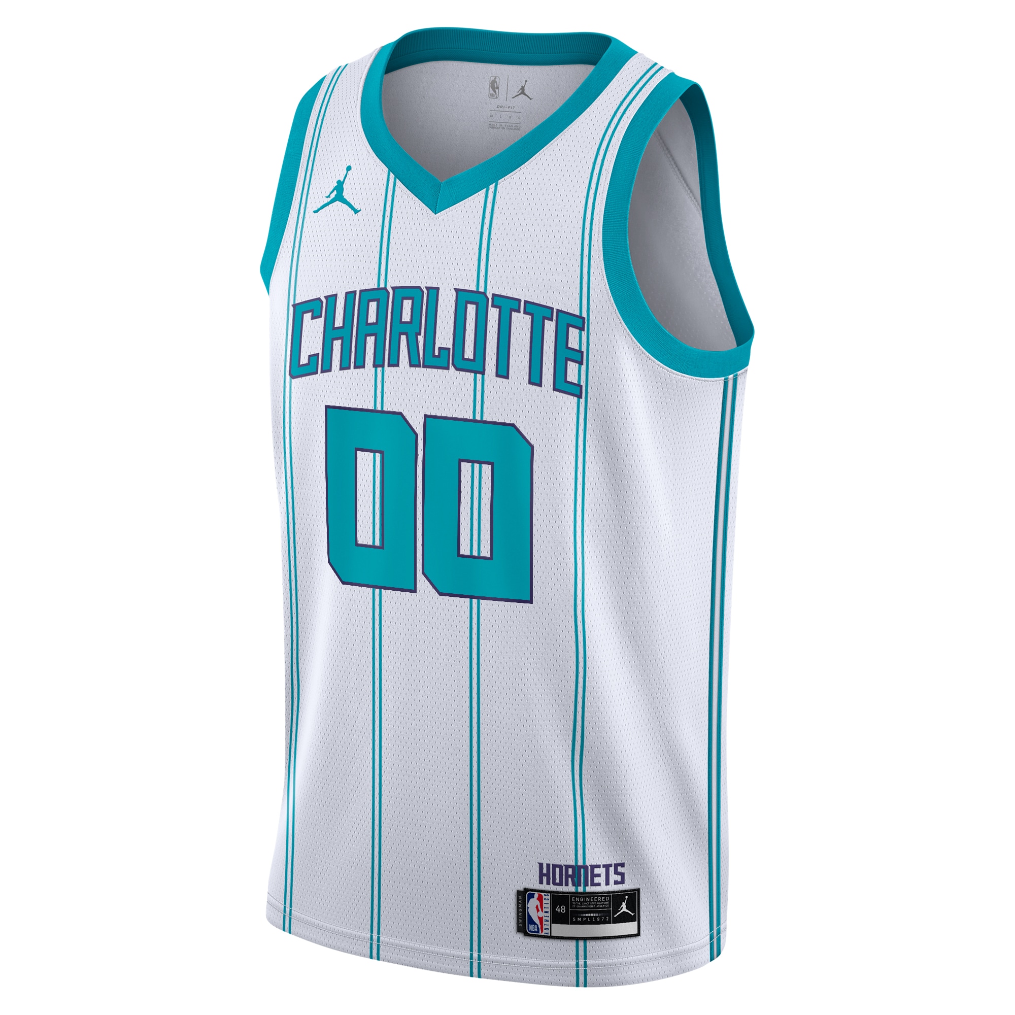 Alternative view of Charlotte Hornets Jordan Association Edition Swingman Jersey - Custom - Youth - JS864 