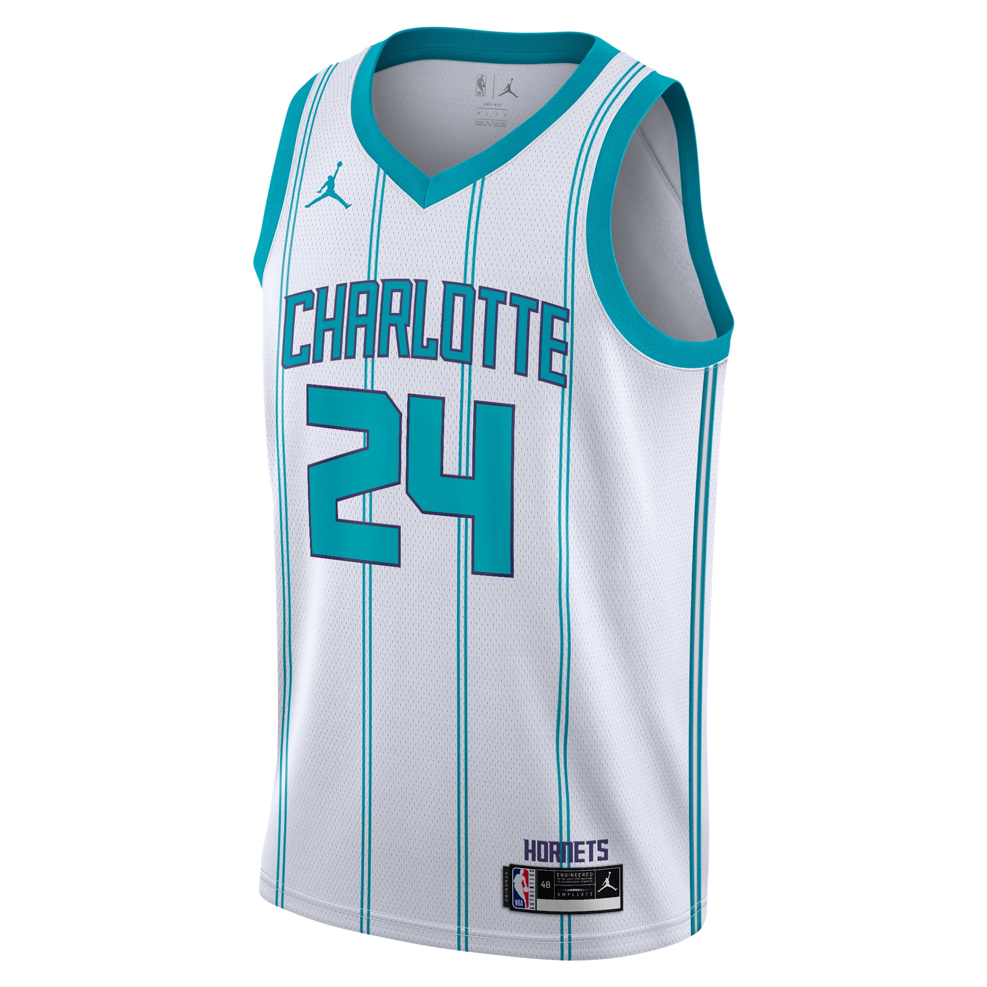 Alternative view of Charlotte Hornets Jordan Brand Association Edition Swingman Jersey - White - Brandon Miller - Youth - JS259 