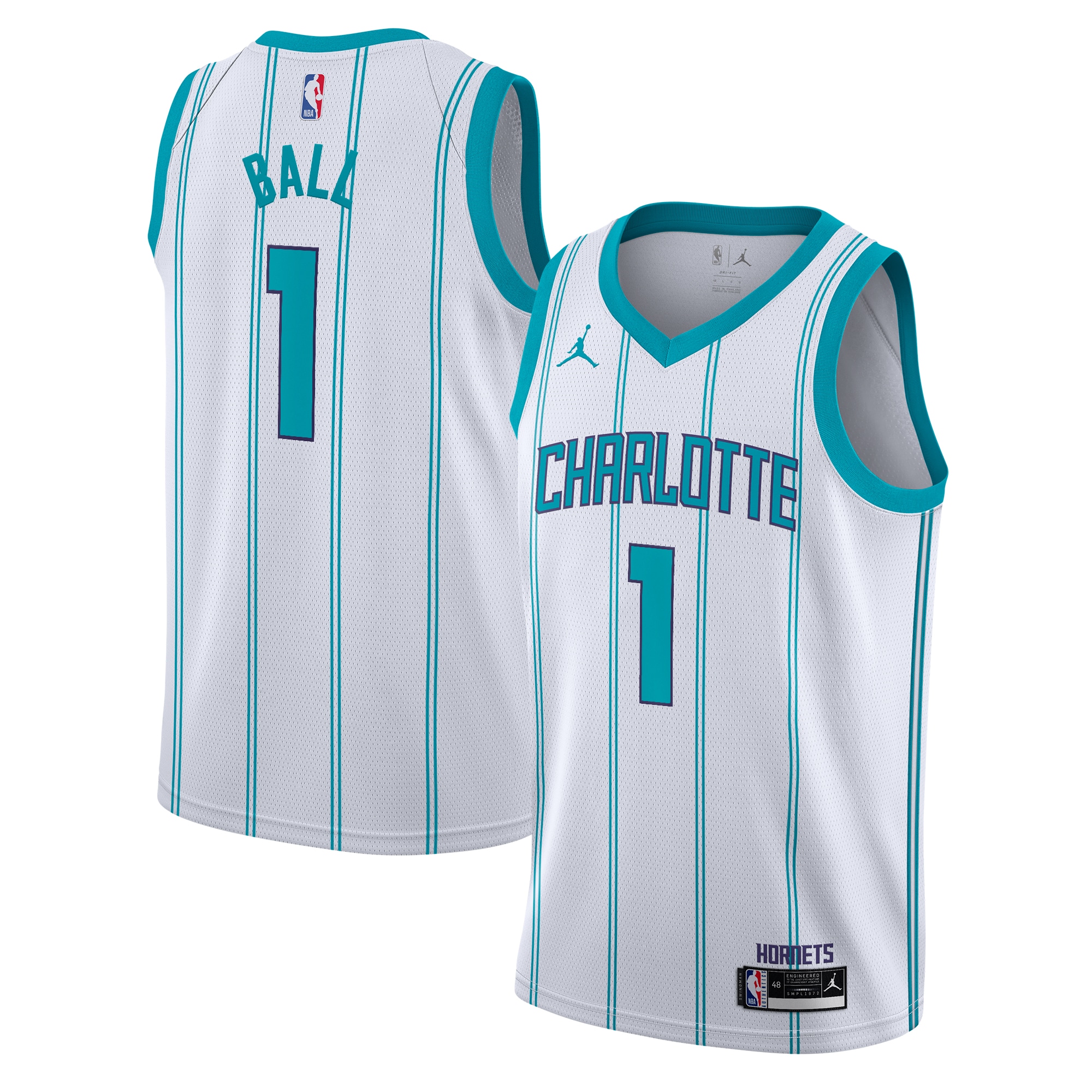 Charlotte Hornets Jordan Brand Association Edition Swingman Jersey - White - LaMelo Ball - Youth - JS702 