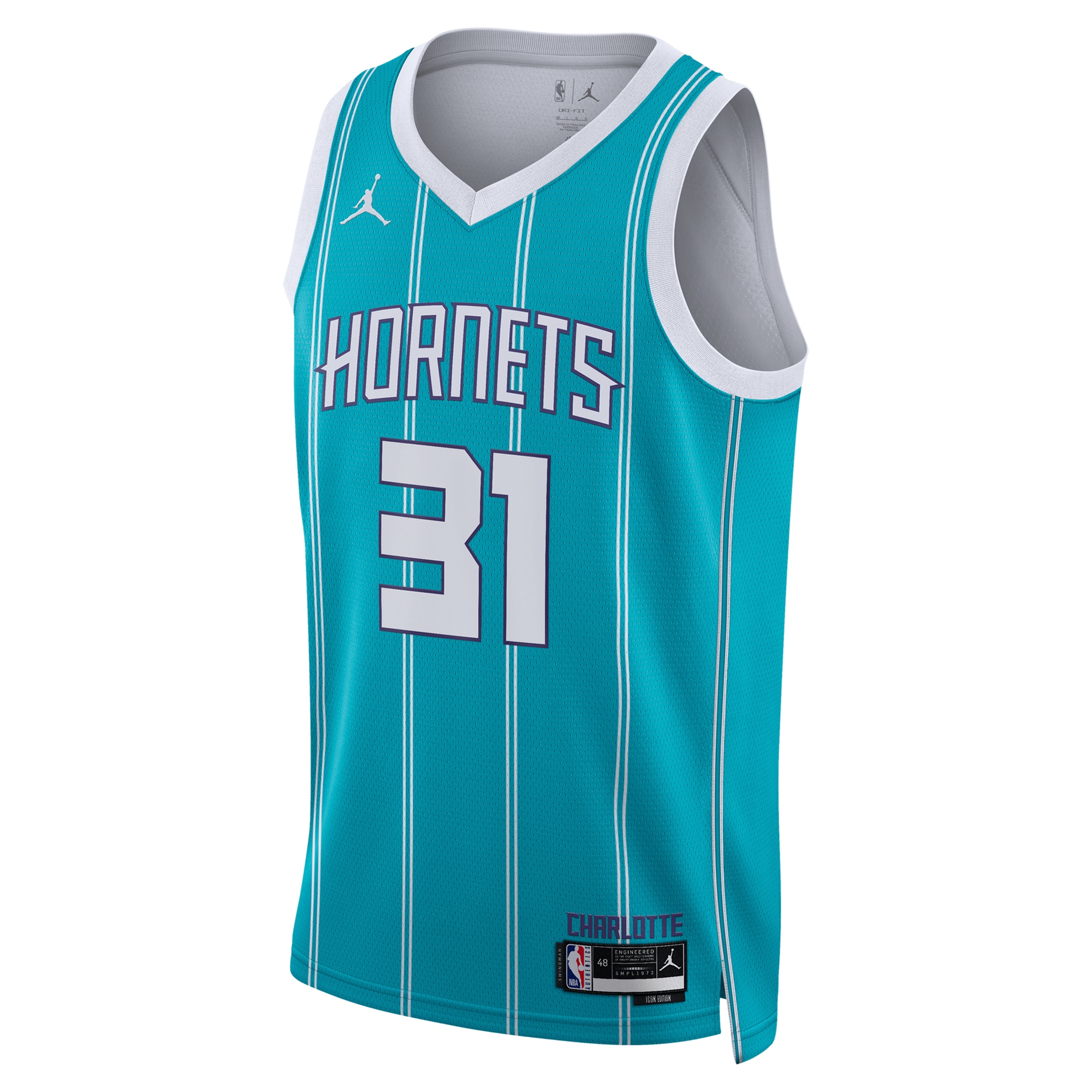 Alternative view of Charlotte Hornets Jordan Brand Icon Edition Swingman Jersey - Teal - Tidjane Salaün - Unisex - JS462 
