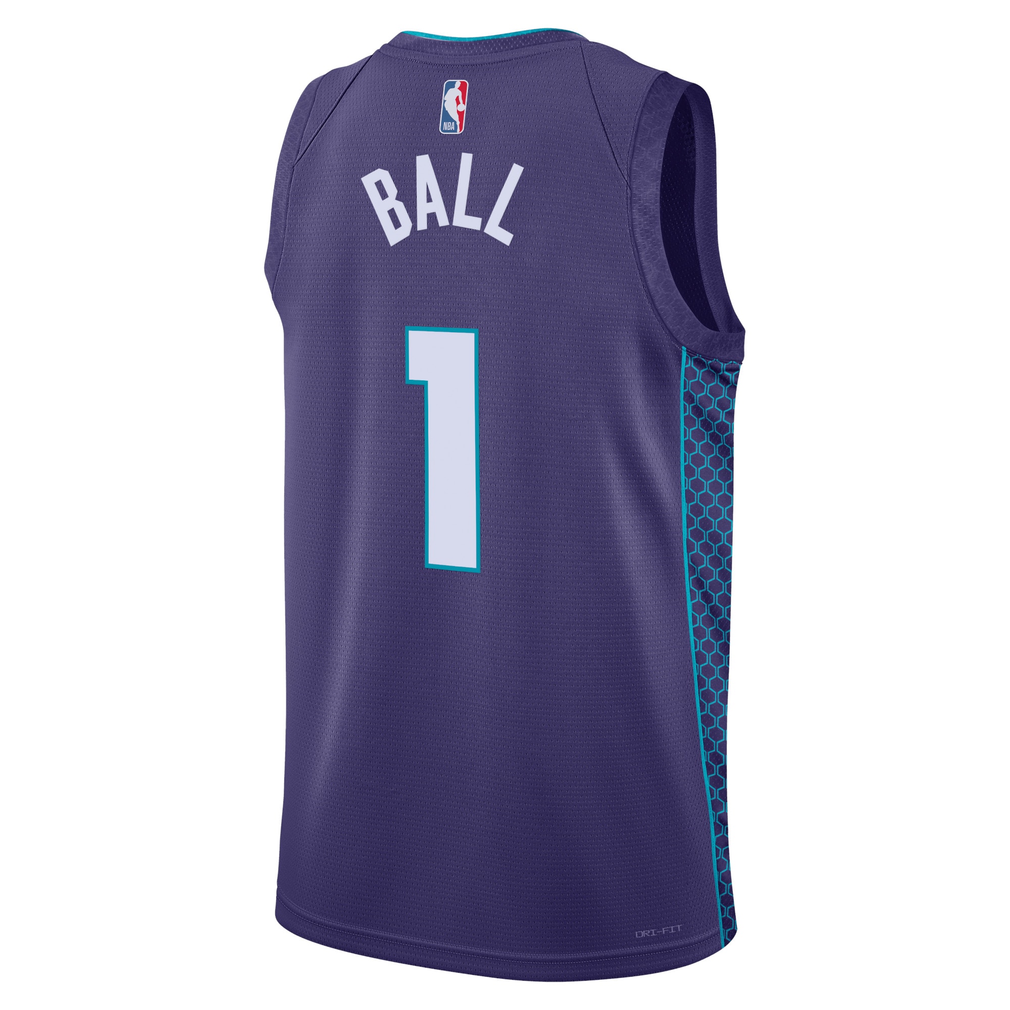 Alternative view of Charlotte Hornets Jordan Brand Statement Edition Swingman Jersey - Purple - LaMelo Ball - Unisex - JS837 