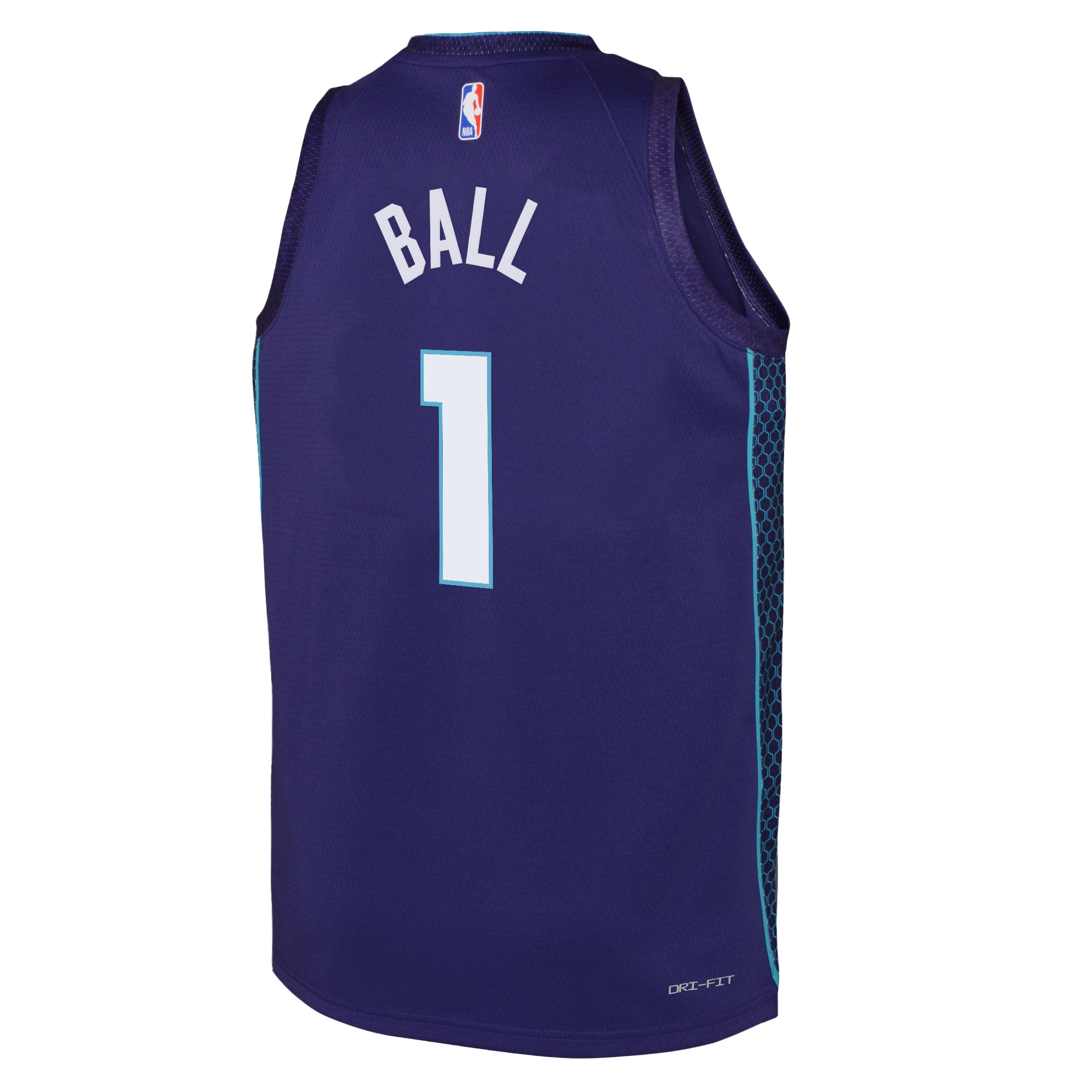 Alternative view of Charlotte Hornets Jordan Brand Statement Edition Swingman Jersey - Purple - LaMelo Ball - Youth - JS732 