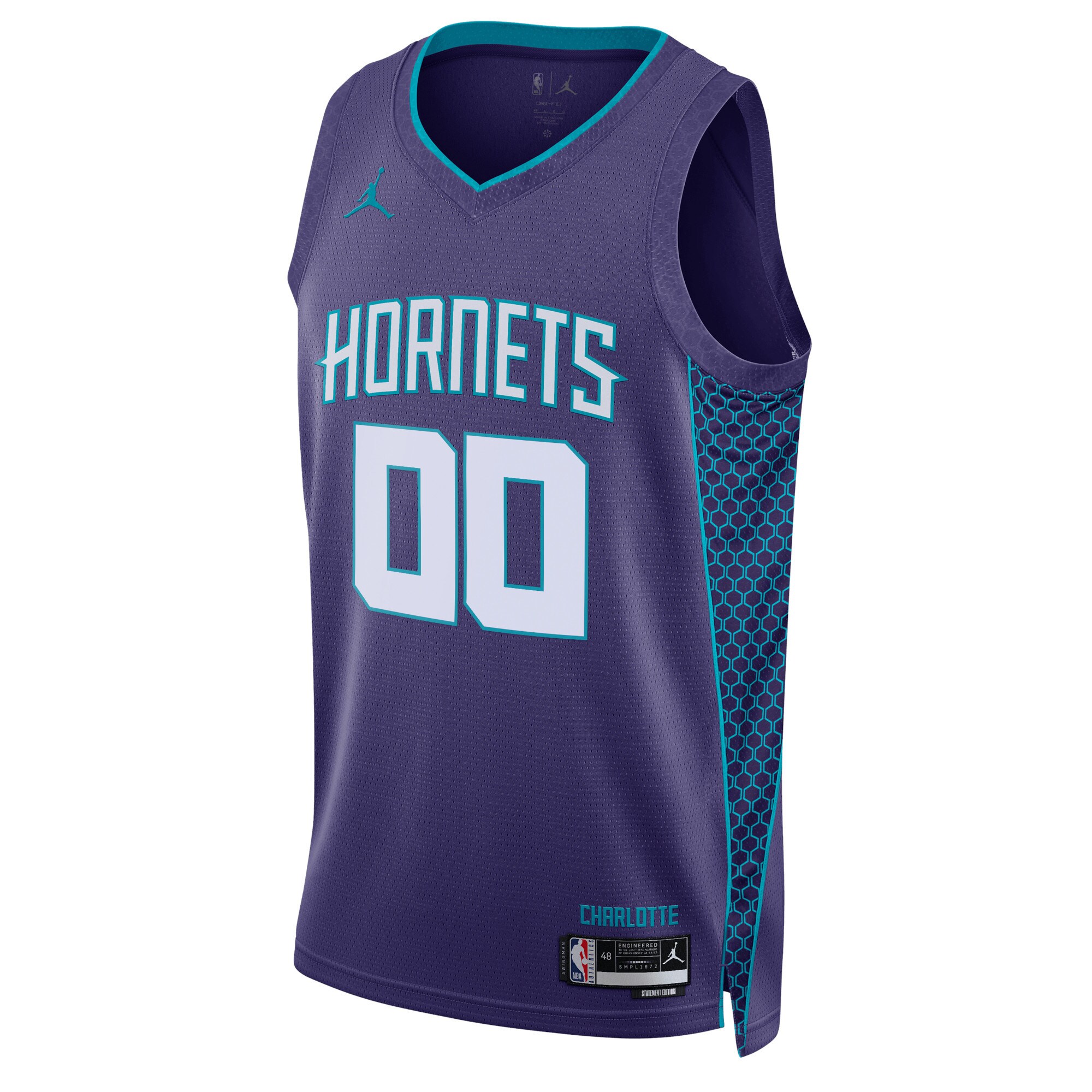 Alternative view of Charlotte Hornets Jordan Brand Unisex 2022/23 Swingman Custom Jersey - Statement Edition - Teal