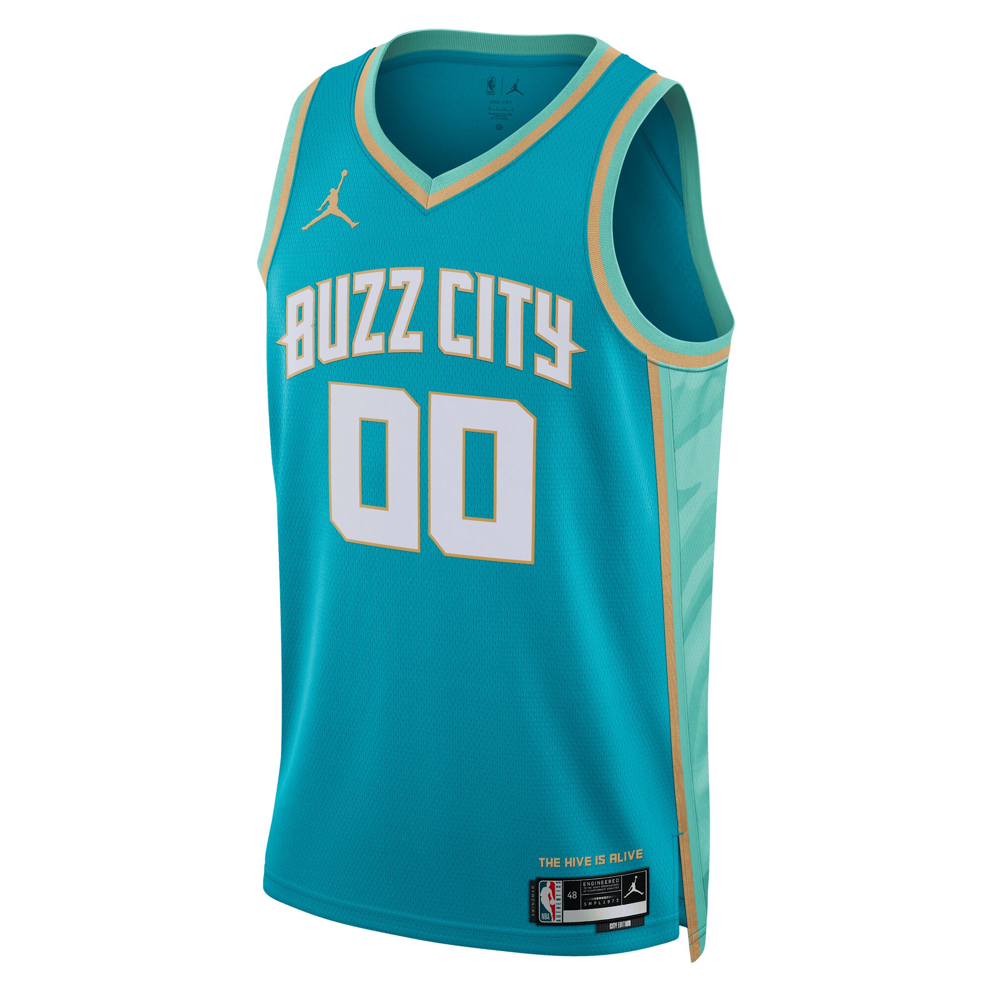 Alternative view of Charlotte Hornets Jordan Brand Unisex 2023/24 Custom Swingman Jersey - Teal - City Edition