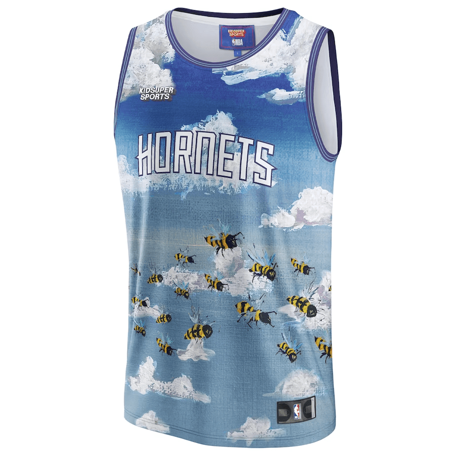 Alternative view of Charlotte Hornets NBA & KidSuper Studios Unisex Hometown Jersey - Blue - JS507 