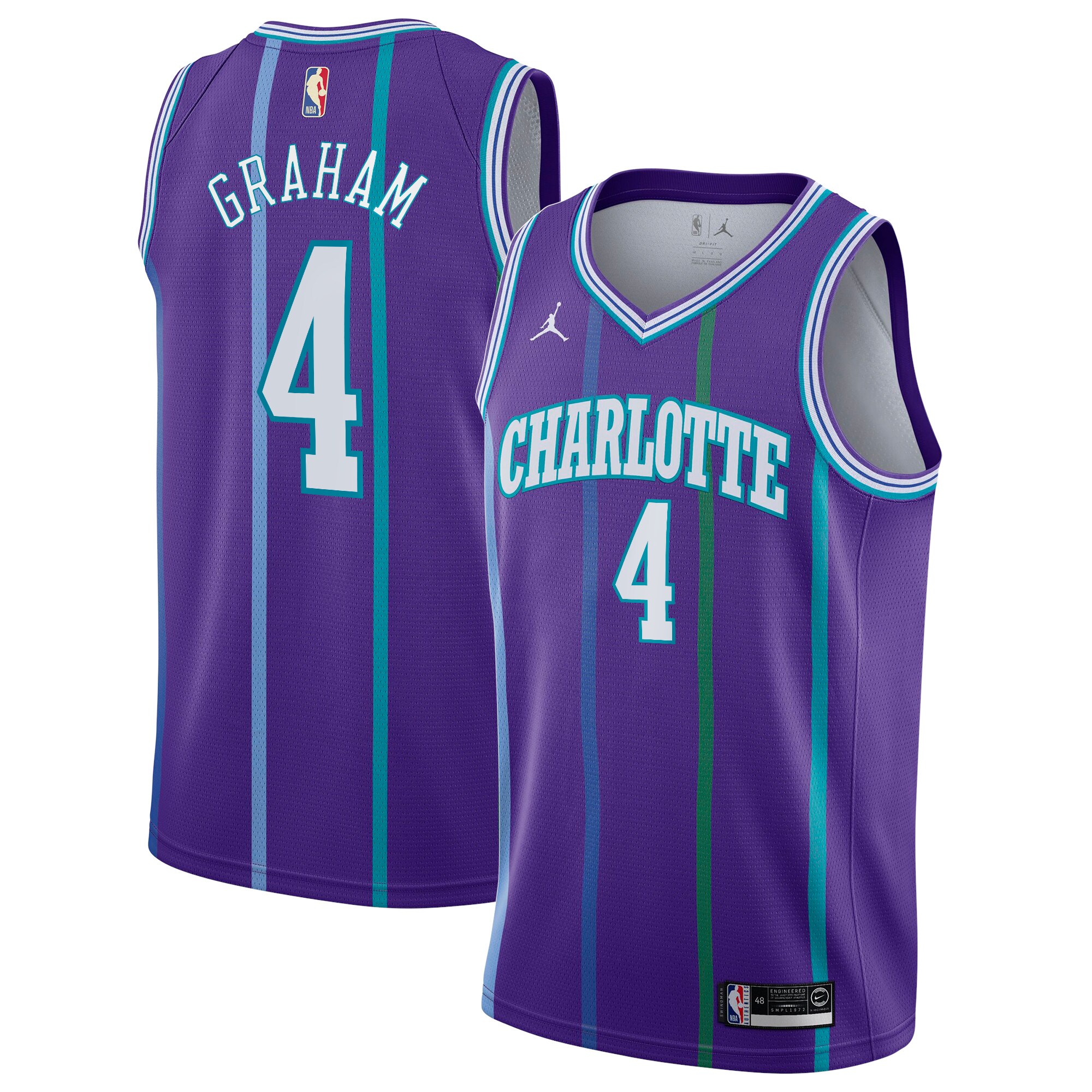 Charlotte Hornets Nike Hardwood Classics Swingman Jersey - Devonte' Graham - Youth