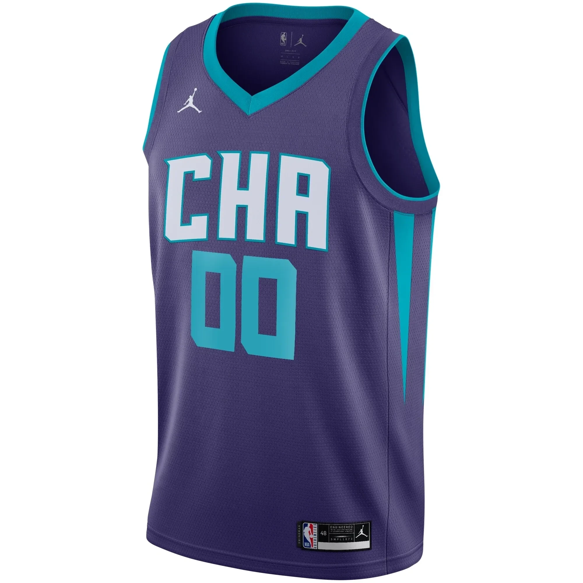 Alternative view of Charlotte Hornets Swingman Blank Jersey - Statement Edition - Purple - JS783 