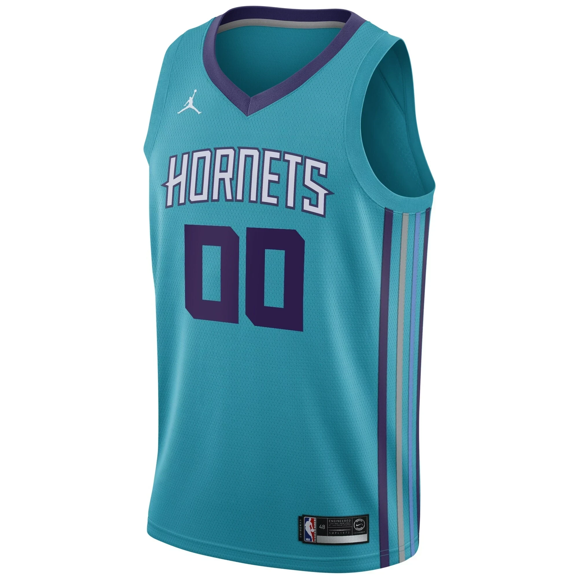 Alternative view of Charlotte Hornets Swingman Custom Jersey Teal - Icon Edition - JS265 