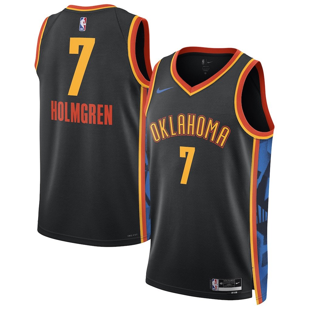Chet Holmgren 7 Oklahoma City Thunder Unisex 2024/25 Swingman Player Jersey - City Edition - Black - JS761 