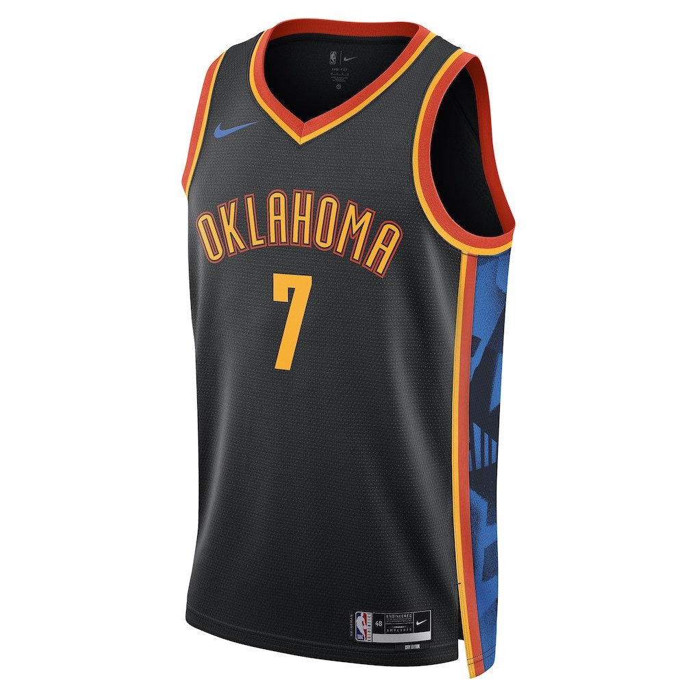 Alternative view of Chet Holmgren 7 Oklahoma City Thunder Unisex 2024/25 Swingman Player Jersey - City Edition - Black - JS761 