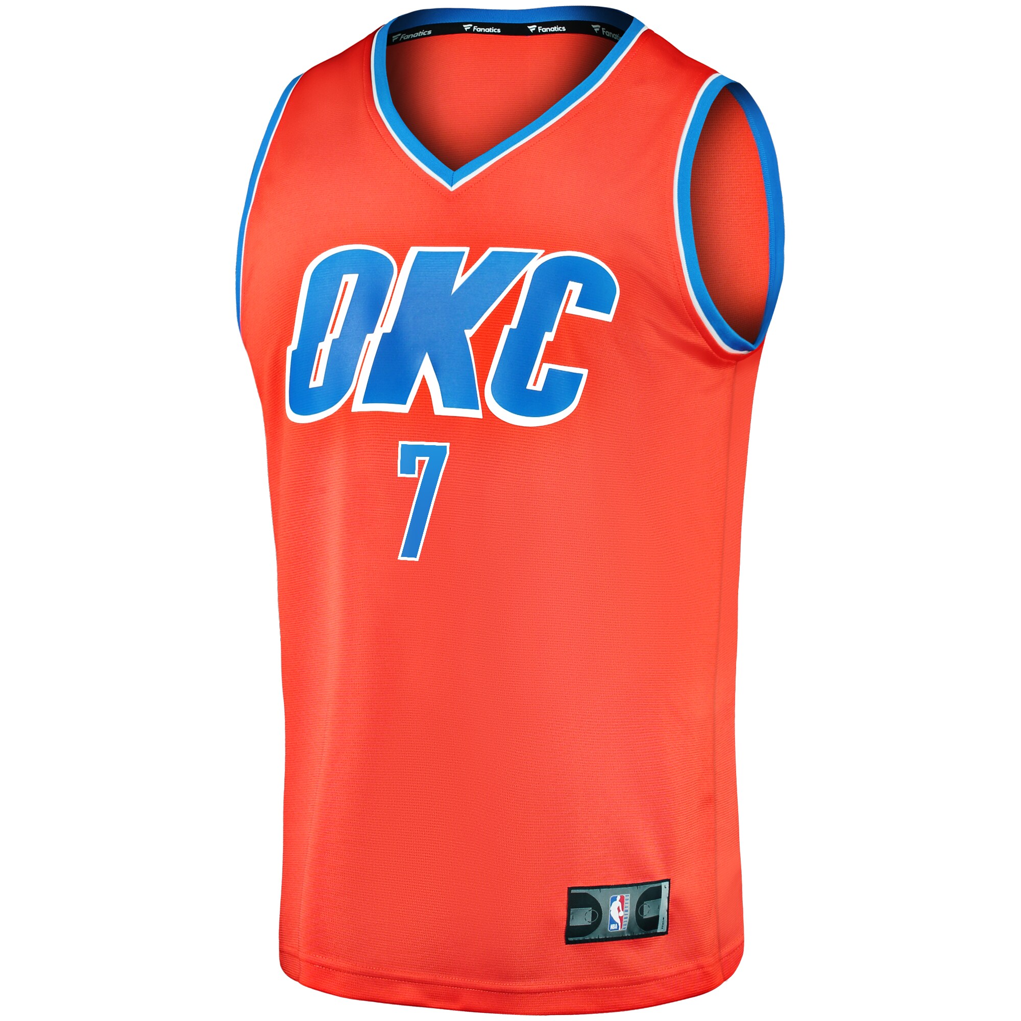 Alternative view of Chet Holmgren Oklahoma City Thunder Fanatics Youth Fast Break Replica Player Jersey - Statement Edition - Orange