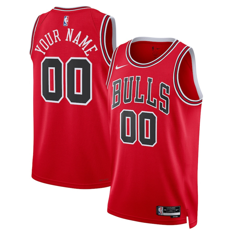 Chicago Bulls 2023/24 Icon Swingman Custom Men Jersey - Red - JS590 