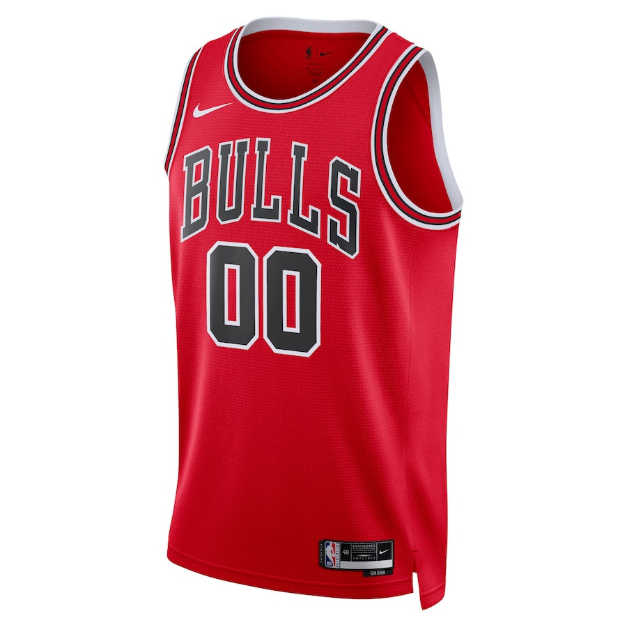 Alternative view of Chicago Bulls 2023/24 Icon Swingman Custom Men Jersey - Red - JS590 