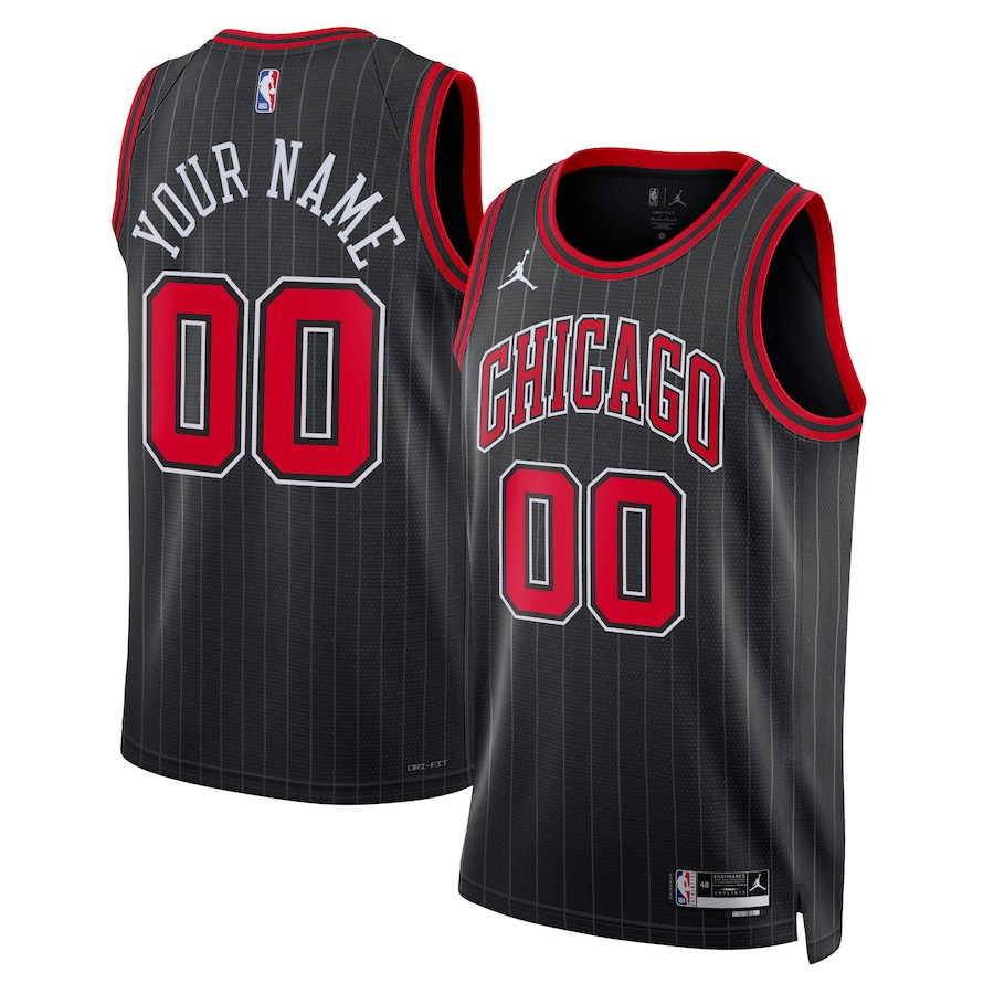 Chicago Bulls 2023/24 Statement Swingman Custom Men Jersey - Black - JS769 