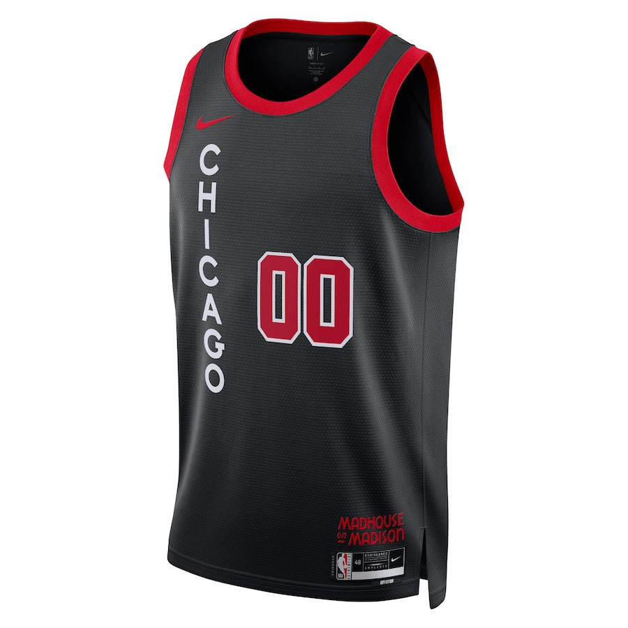 Alternative view of Chicago Bulls 2023/24 Swingman Jersey Customized - City Edition - Black - JS776 