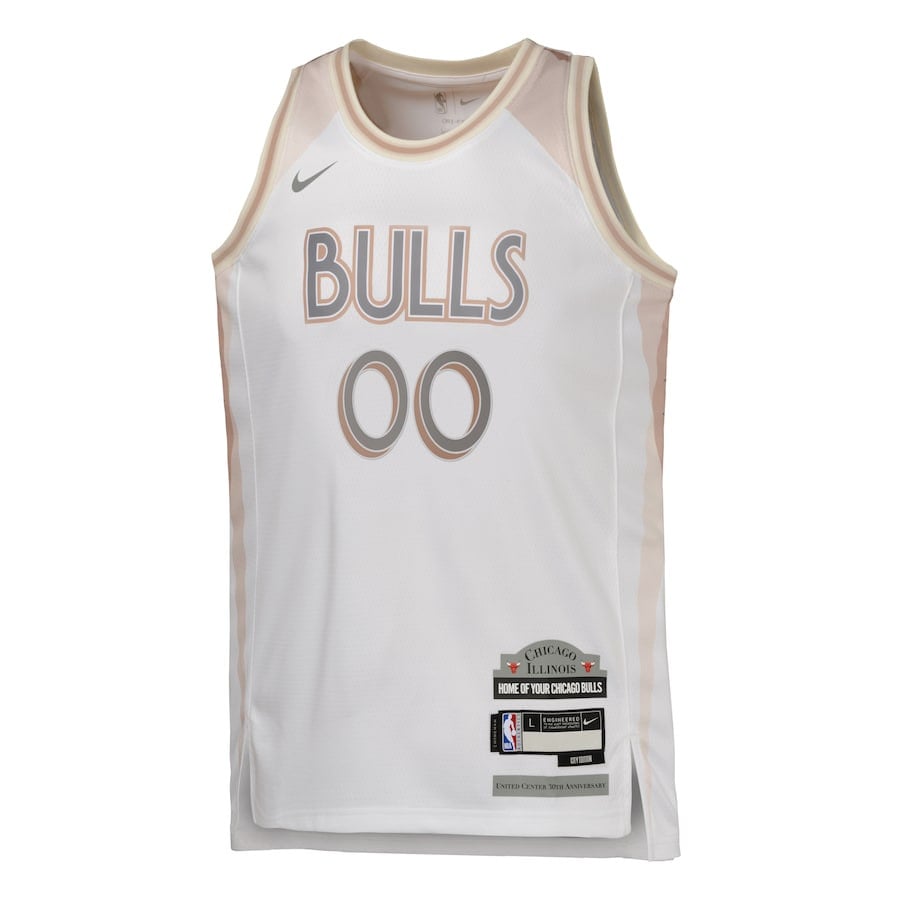 Alternative view of Chicago Bulls 2024/25 Swingman Custom YOUTH Jersey - City Edition - White - JS261 