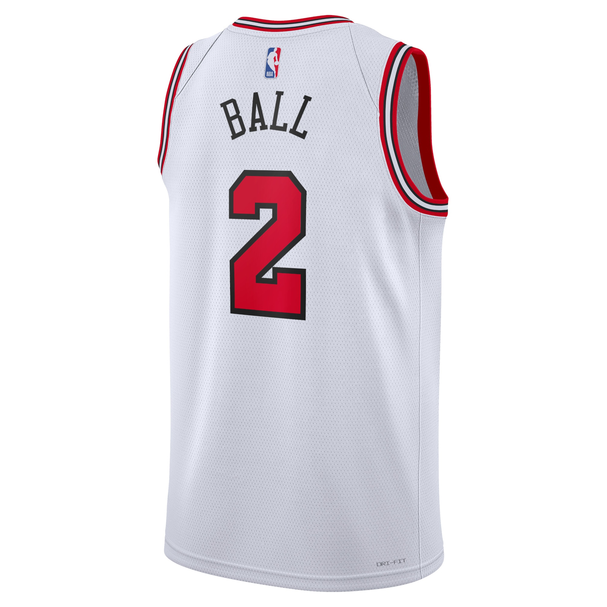 Alternative view of Chicago Bulls Association Edition Swingman Jersey - White - Lonzo Ball - Unisex - JS469 