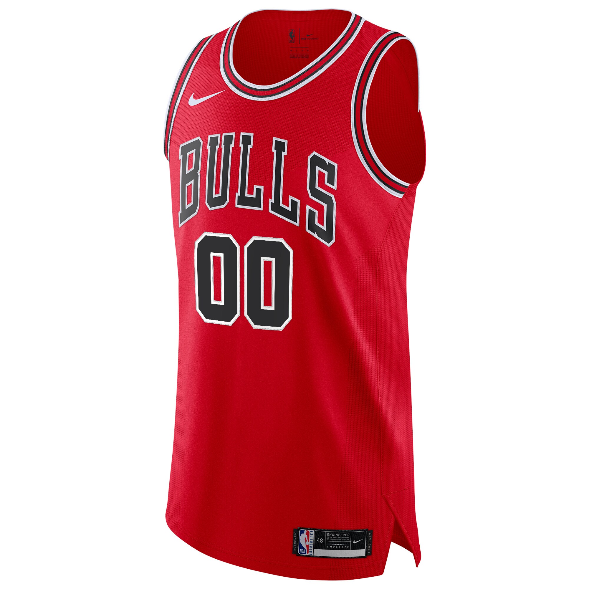 Alternative view of Chicago Bulls Authentic Custom Jersey Red - Icon Edition