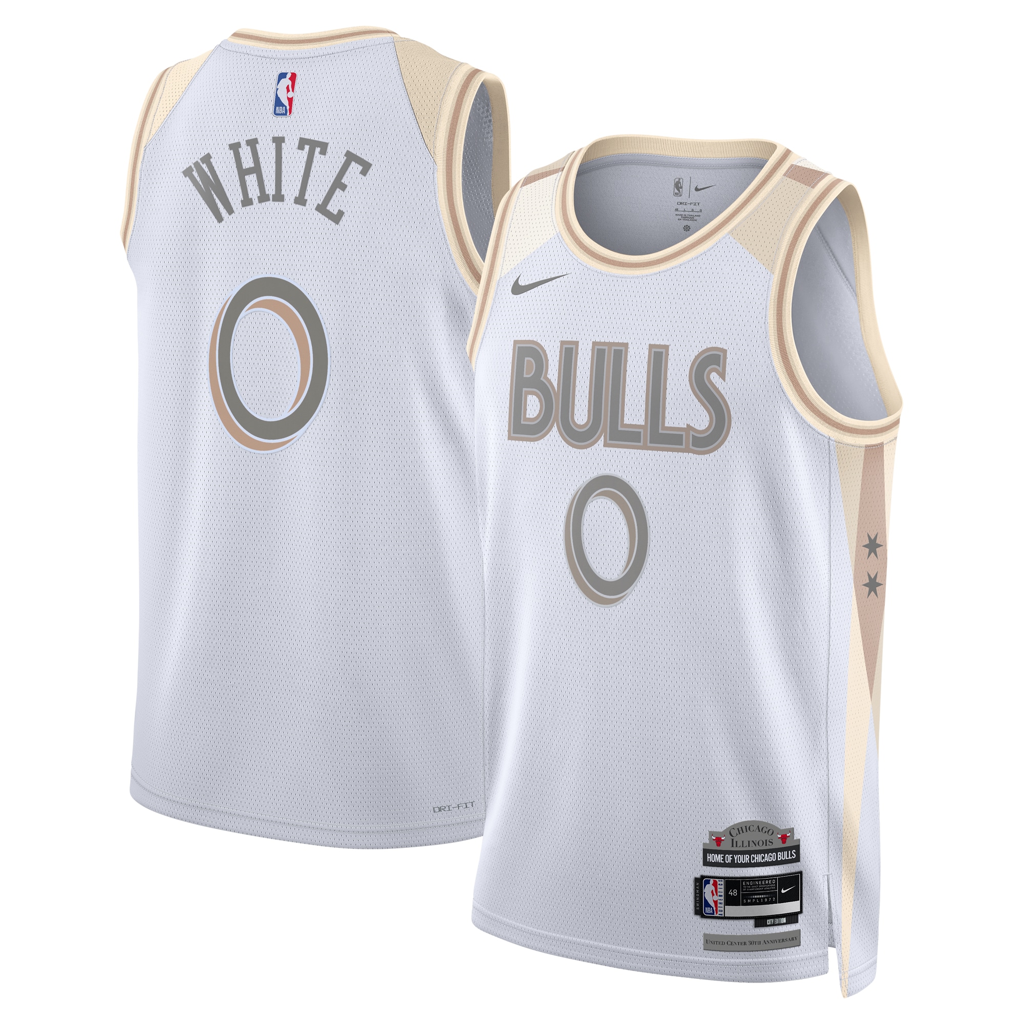 Chicago Bulls City Edition Swingman Jersey 2024 - White - Coby White - Unisex - JS684 