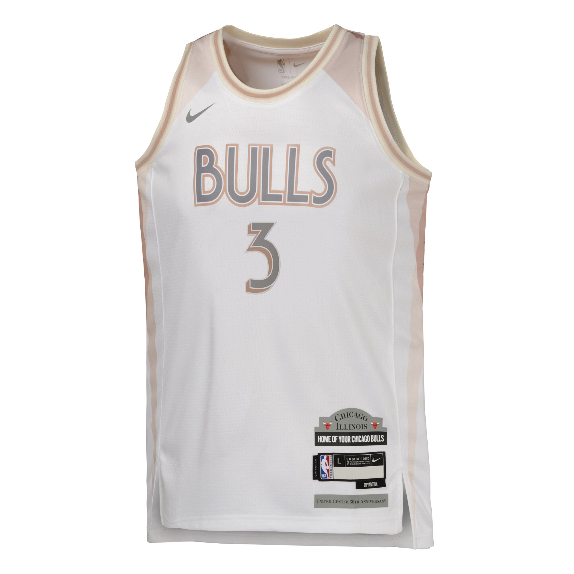 Alternative view of Chicago Bulls City Edition Swingman Jersey 2024 - White - Josh Giddey - Youth - JS858 