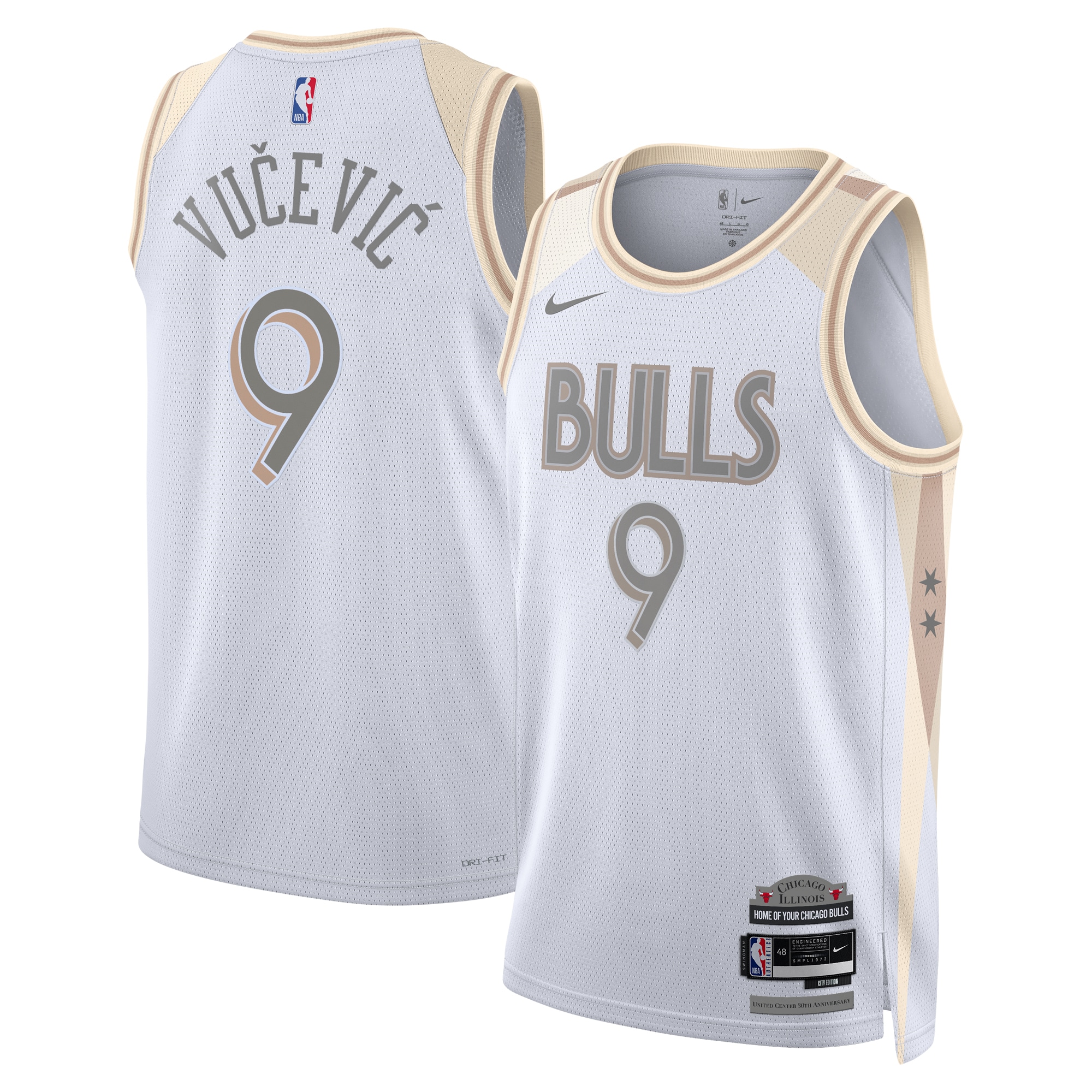 Chicago Bulls City Edition Swingman Jersey 2024 - White - Nikola Vučević - Unisex - JS383 