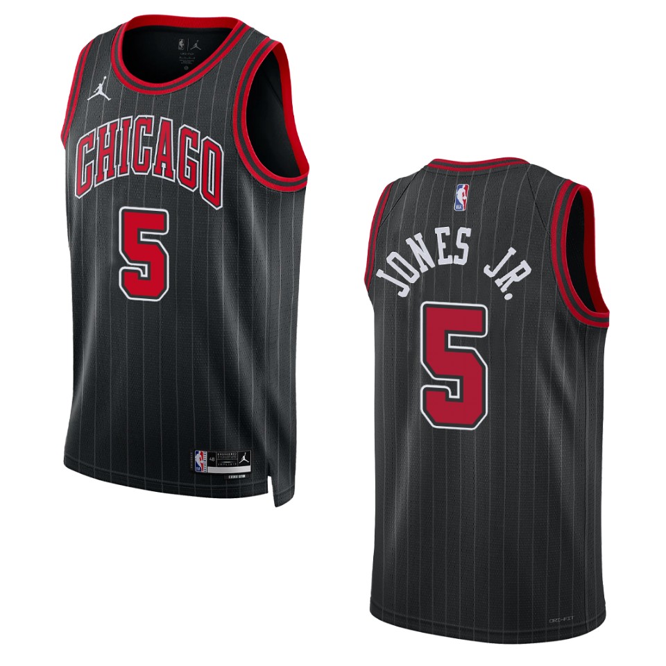 Chicago Bulls Derrick Jones Jr. 2022-23 Statement Edition Black Swingman Jersey