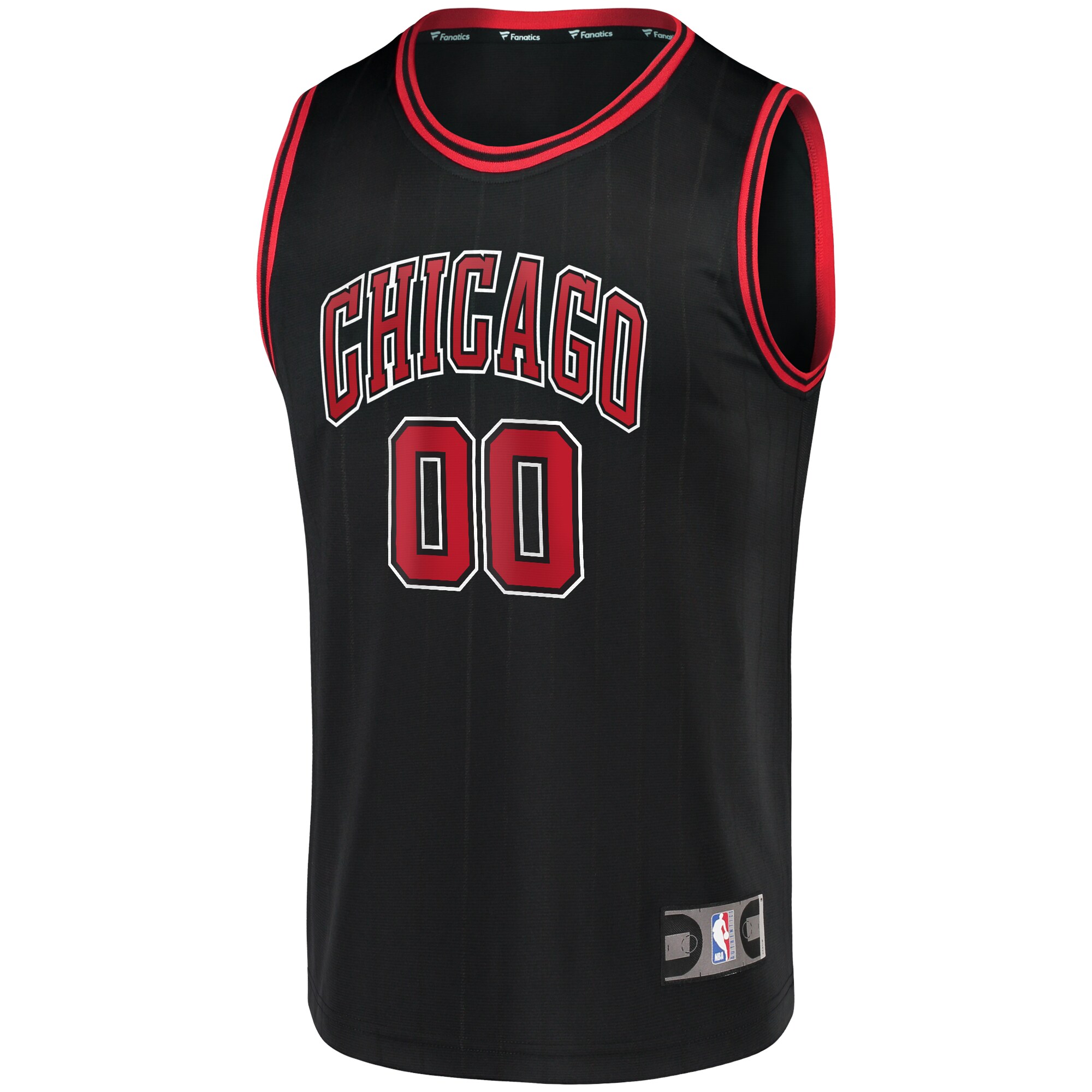 Alternative view of Chicago Bulls Fanatics Fast Break Replica Custom Jersey Black - Statement Edition