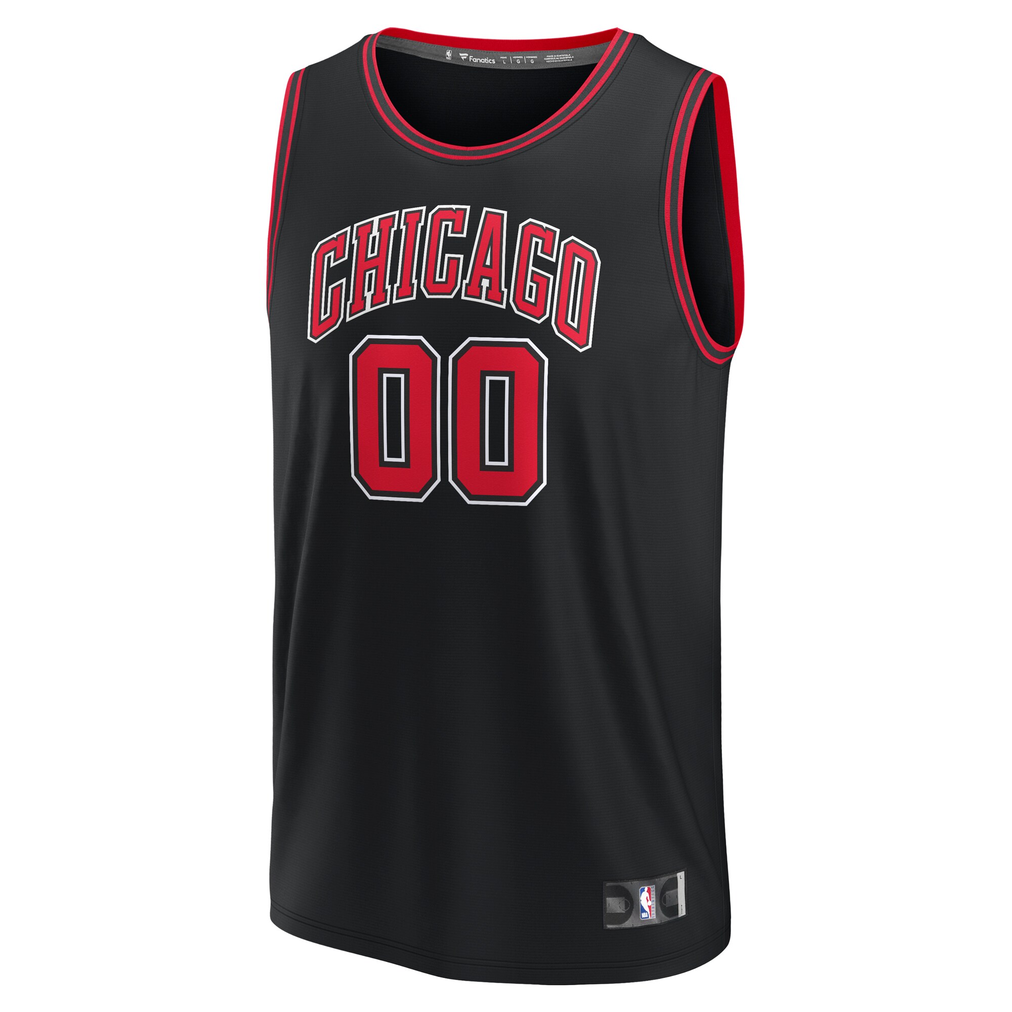 Alternative view of Chicago Bulls Fanatics Youth Fast Break Replica Custom Jersey - Statement Edition - Black