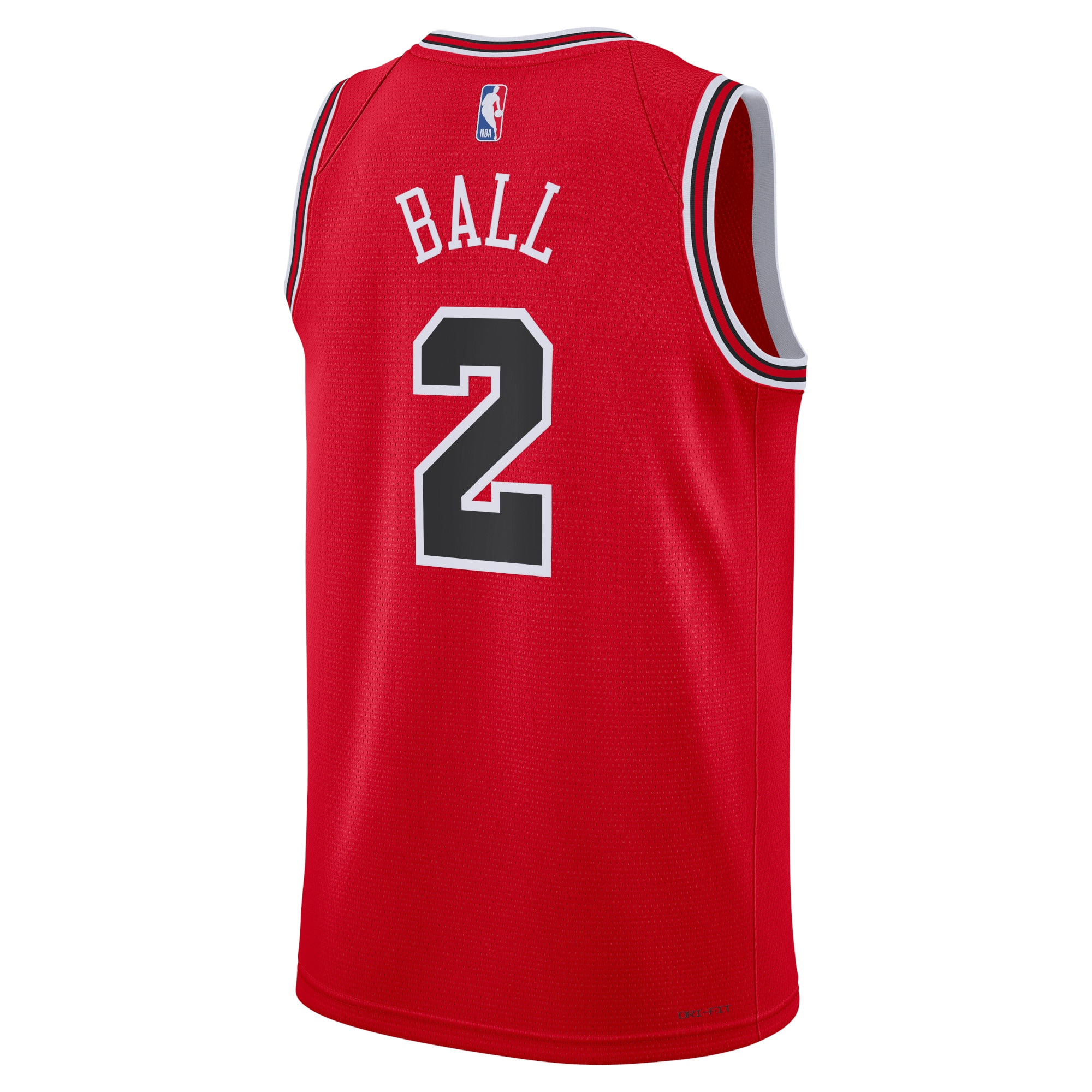 Alternative view of Chicago Bulls Icon Edition Swingman Jersey - Red - Lonzo Ball - Unisex - JS657 