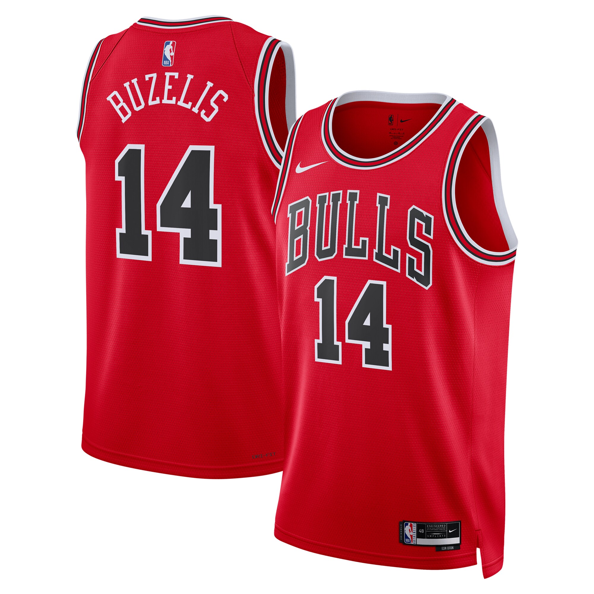 Chicago Bulls Icon Swingman Jersey - Red - Matas Buzelis - Unisex - JS311 