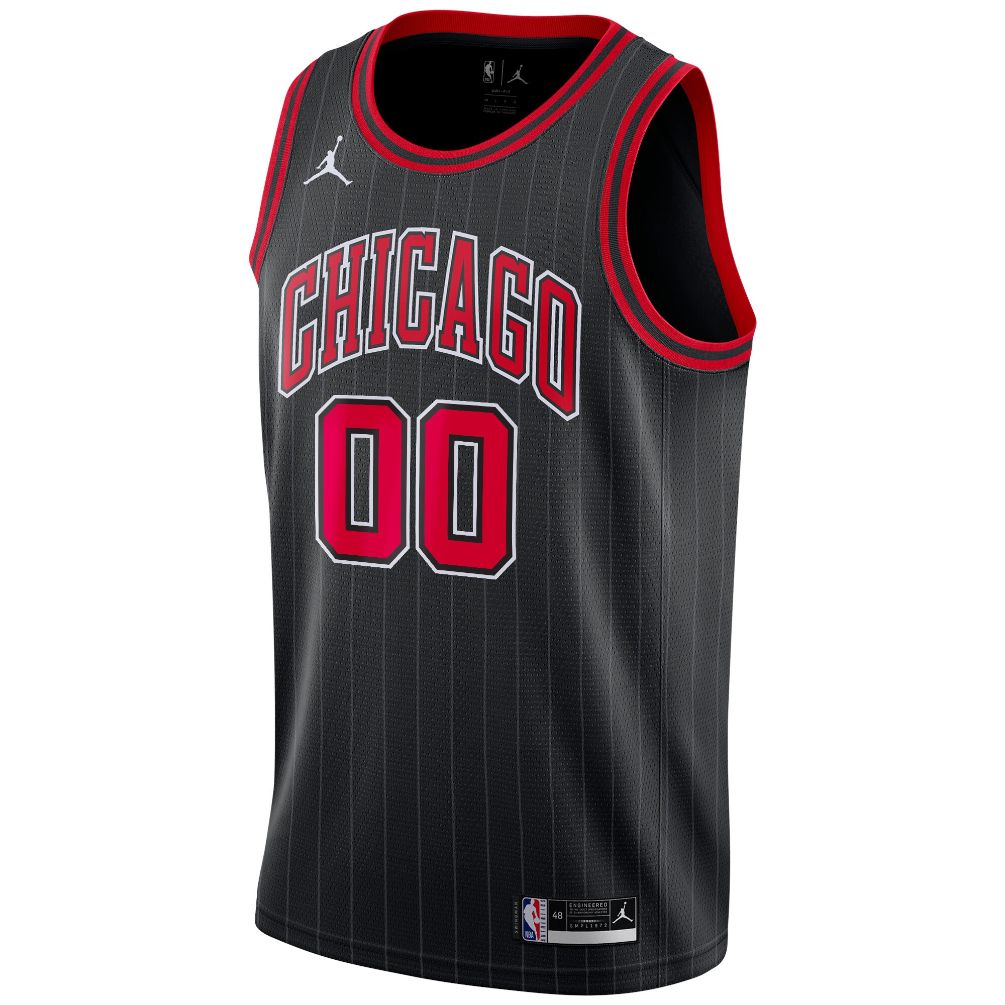 Alternative view of Chicago Bulls Jordan Brand Swingman Custom Jersey - Statement Edition - Black
