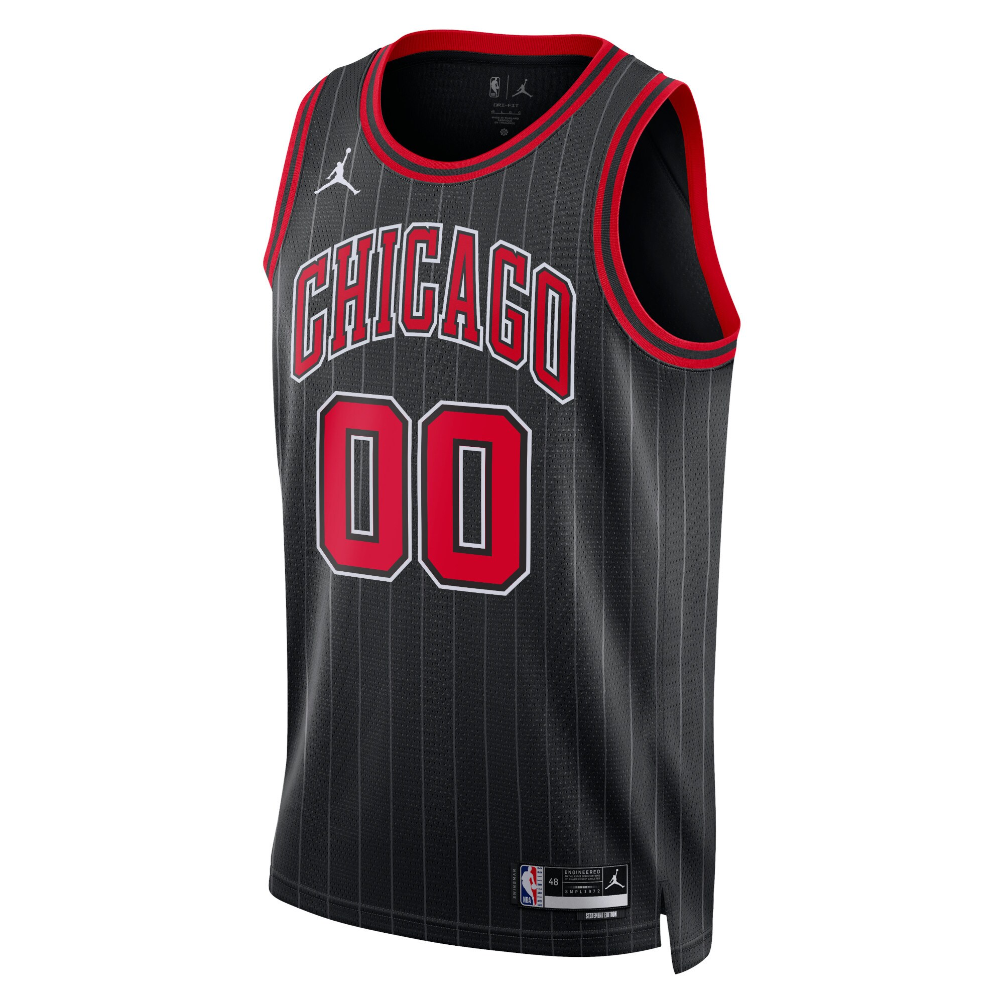 Alternative view of Chicago Bulls Jordan Brand Unisex 2022/23 Swingman Custom Jersey - Statement Edition - Black