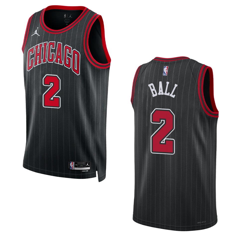 Chicago Bulls Lonzo Ball 2022-23 Statement Edition Black Swingman Jersey