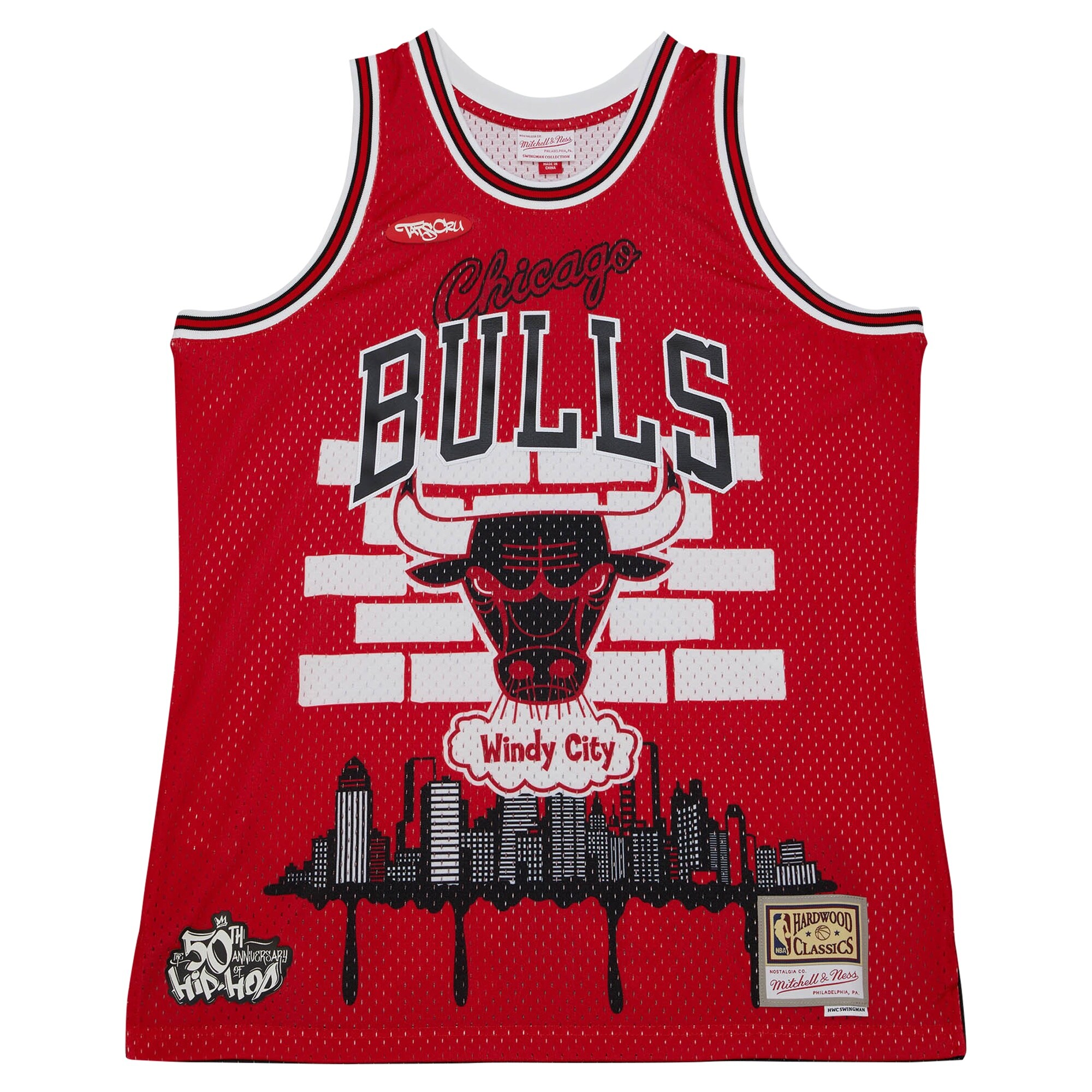 Alternative view of Chicago Bulls Mitchell & Ness X Tats Cru Hardwood Classics Fashion Jersey - Red